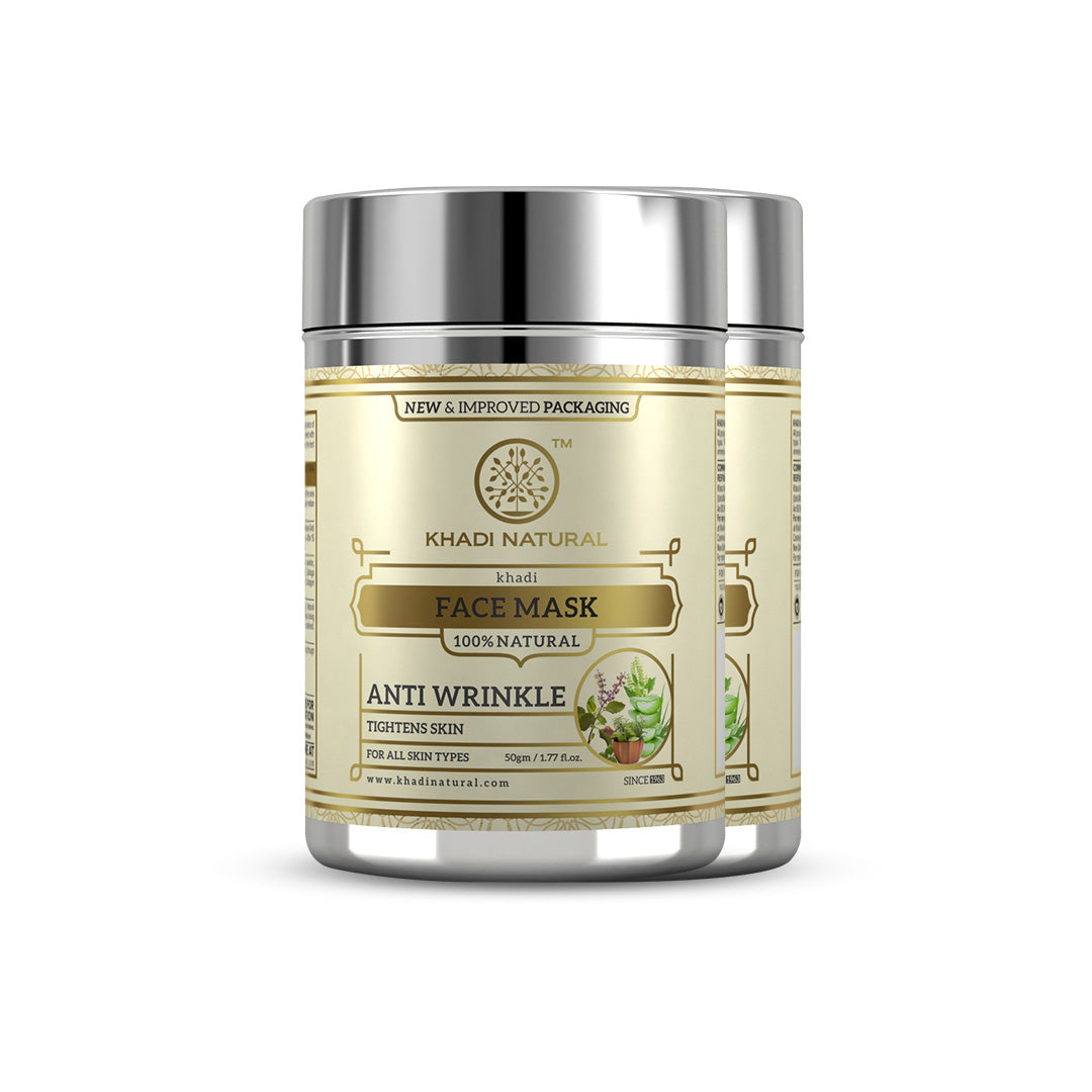 Khadi Natural Anti Wrinkle Face Mask Combo Pack Of 2 - 50gm Each Sale