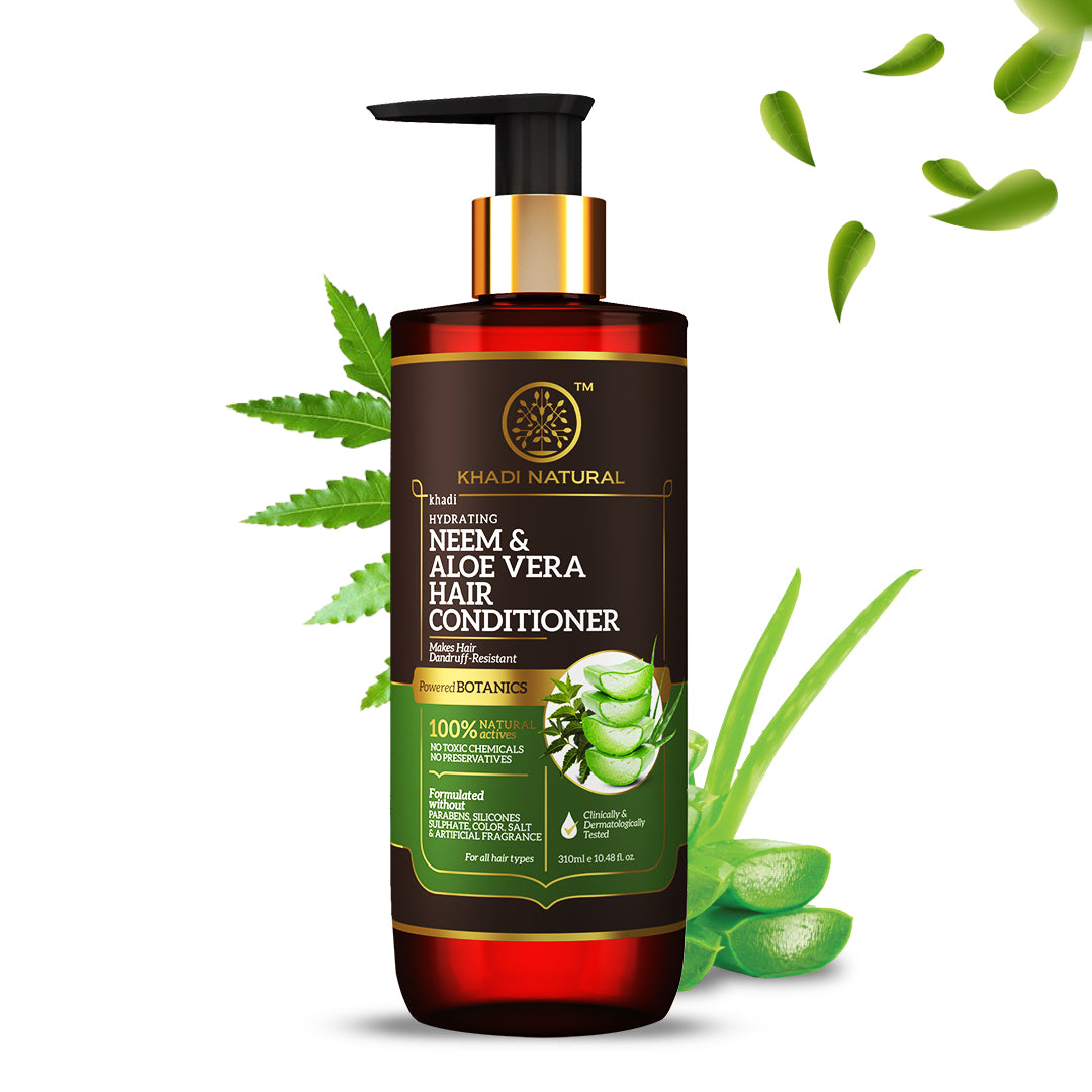Khadi Natural Neem & Aloe Vera Hair Conditioner - Paraben, Silicones, Sulphate, Color, Salt & Artificial Fragrance Free-310 ml