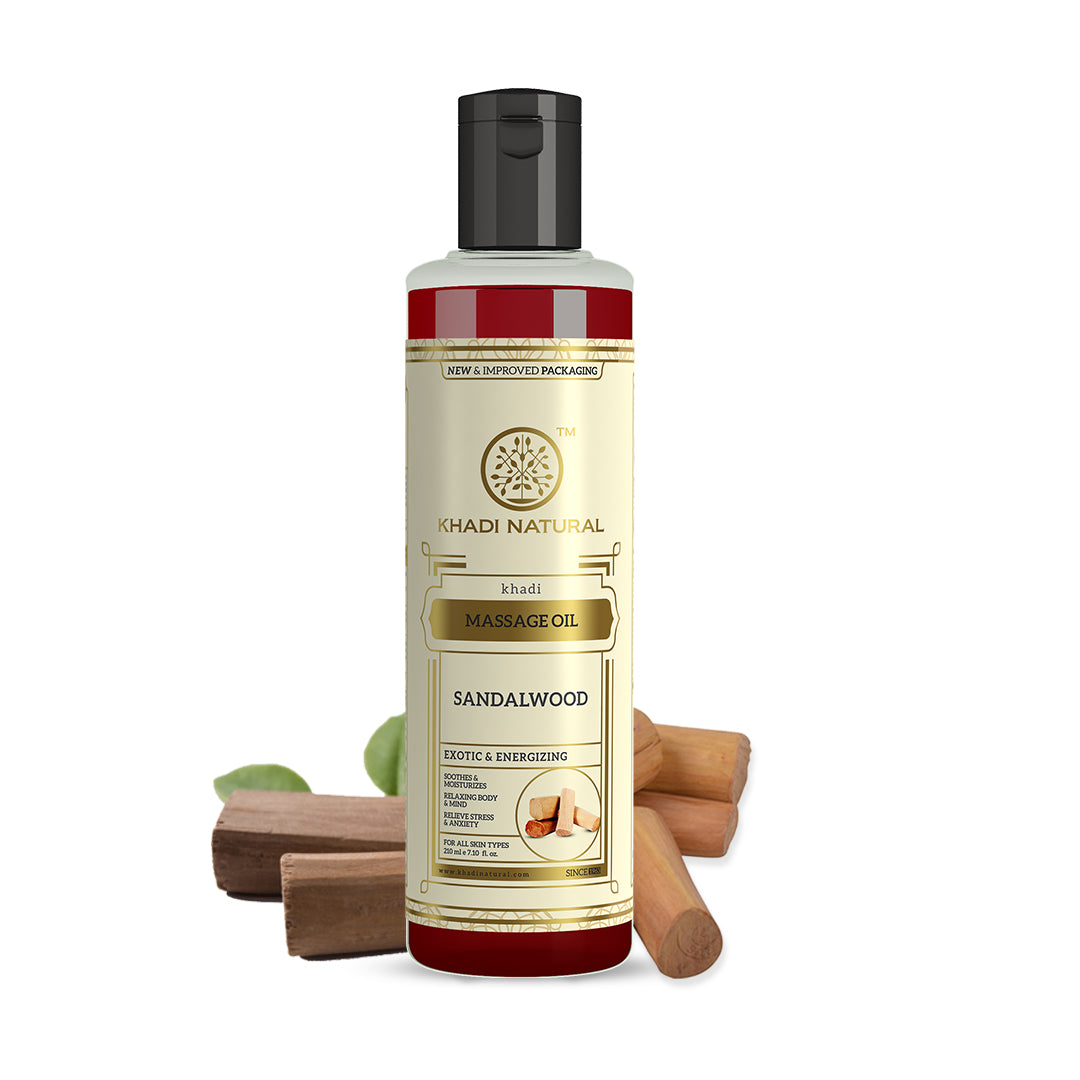 Khadi Natural Sandalwood Massage Oil - 210ml