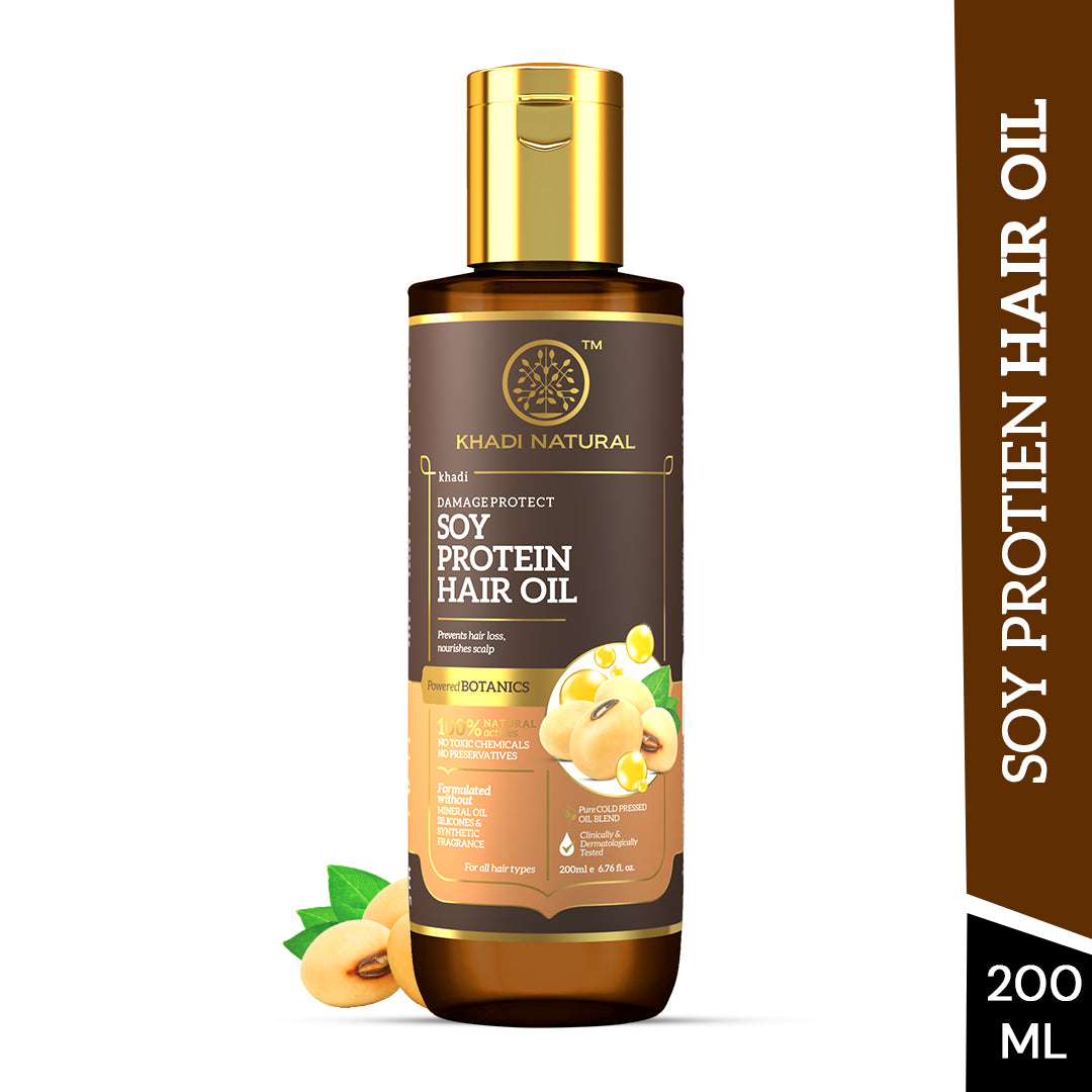 Khadi Natural Soy Protein Hair Oil - Powered Botanics - 200ml
