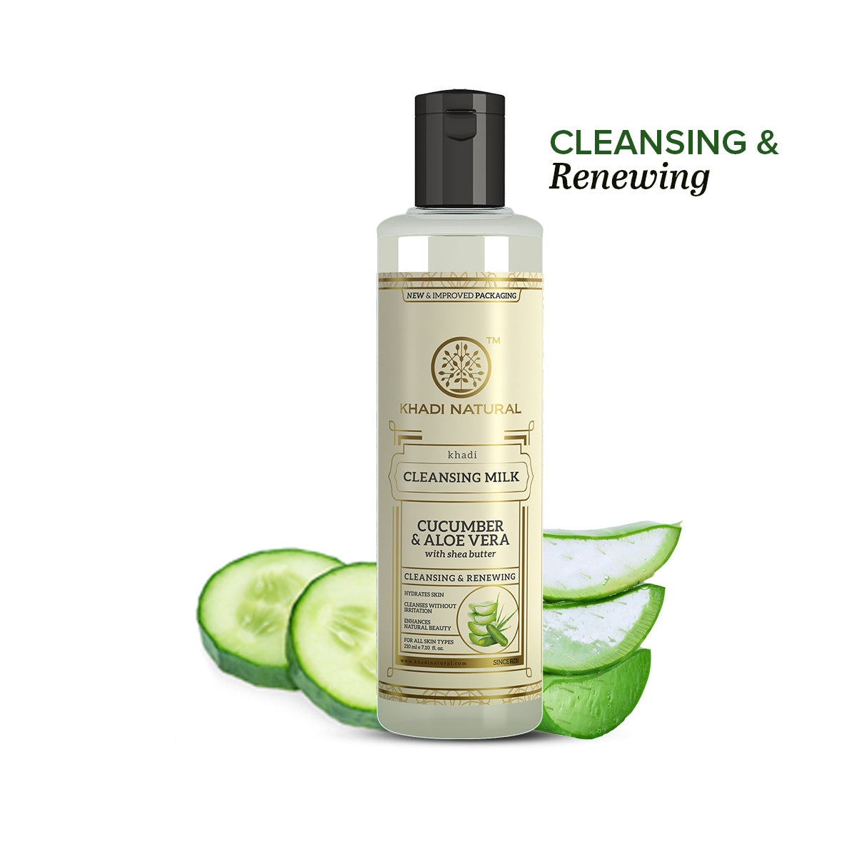 Khadi Natural Cucumber & Aloevera Cleansing Milk - 210ml