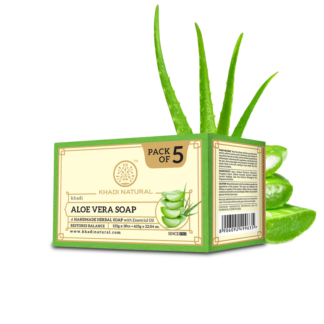 Khadi Natural Aloe Vera Soap Combo Pack Of 5 β 125gm Each