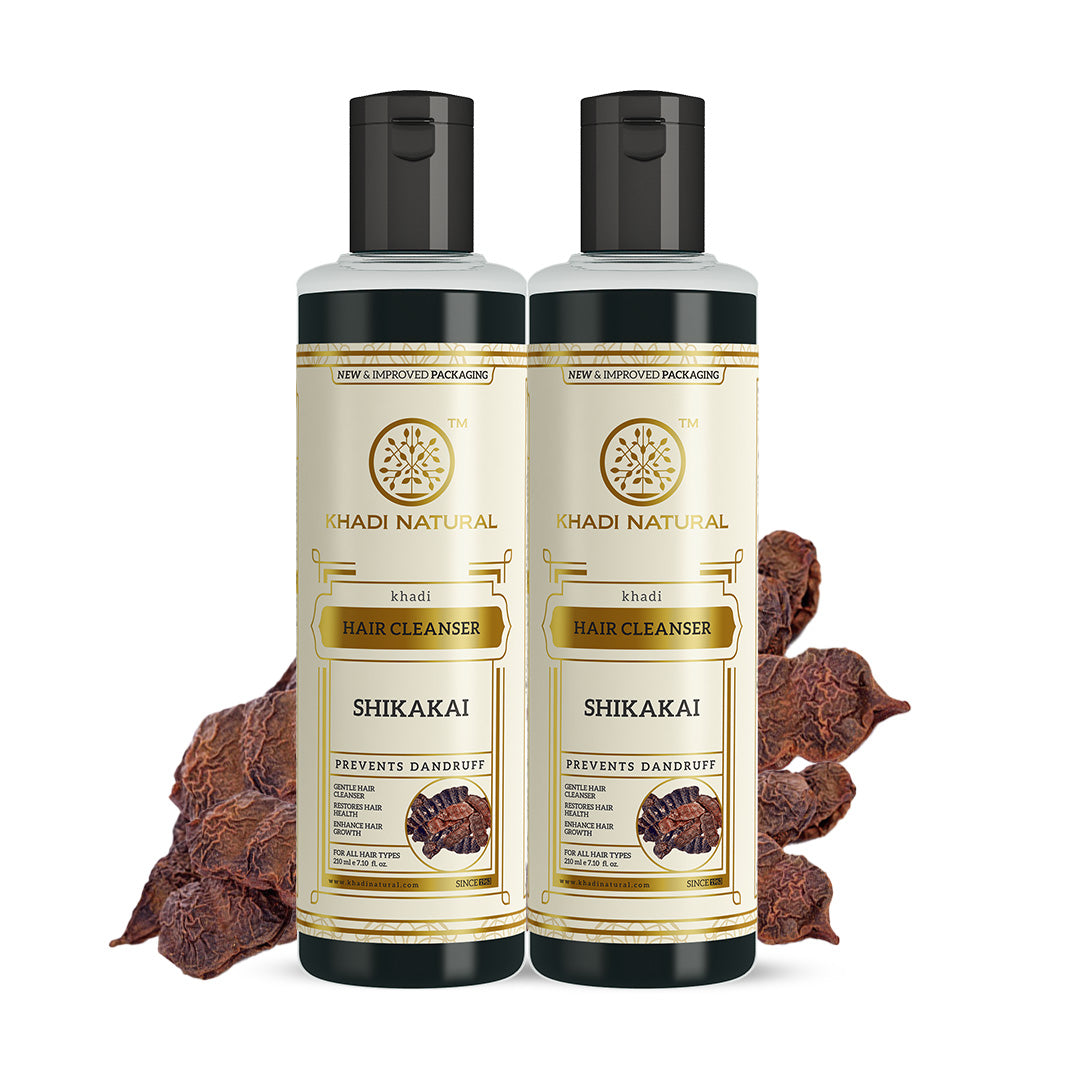 Khadi Natural Shikakai Shampoo for Cleaning Hair | Natural Hair Cleanser with Shikakai | Nourishing Shampoo for Healthy Hair | Suitable for All Hair Types 210ml Pack of 2