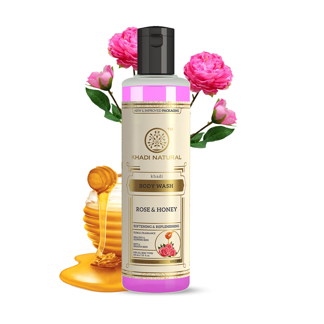 Khadi Natural Rose & Honey Body Wash - 210ml