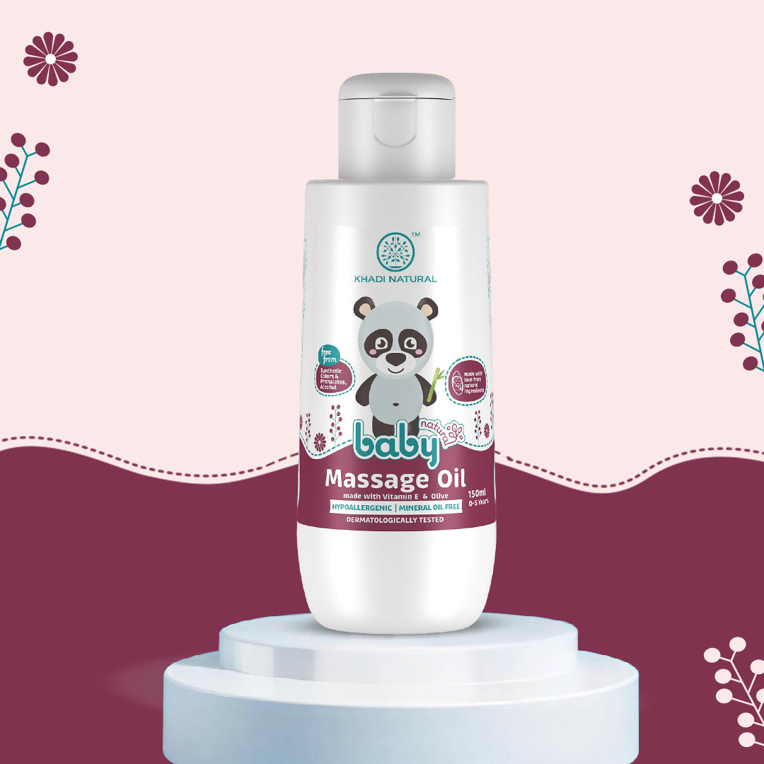 Khadi Natural Baby Massage Oil with Vitamin E and Olive, For Moisturizing Skin - 150ml