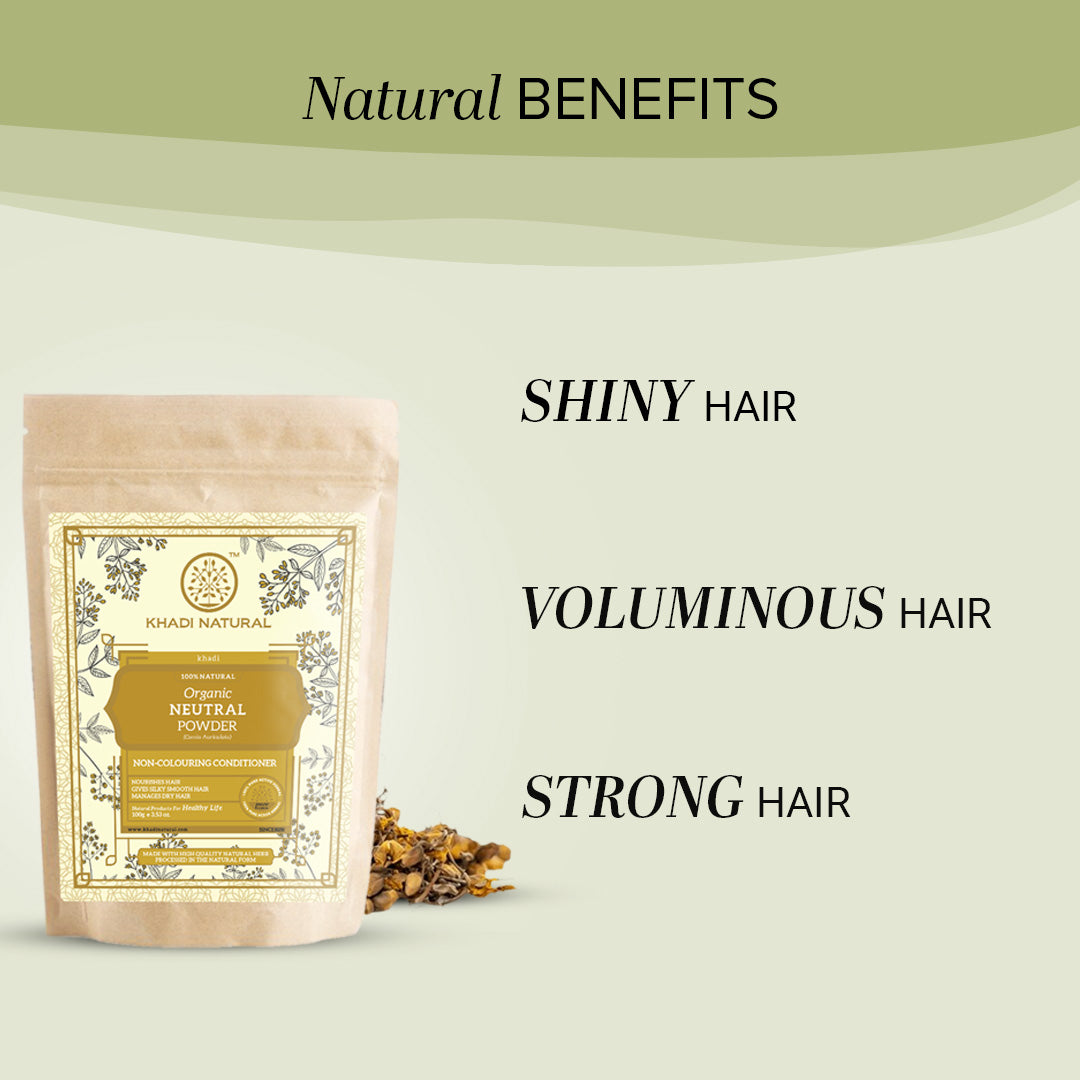 Khadi Natural Organic Neutral Powder For Hair Care - 100% Natural - 100gm
