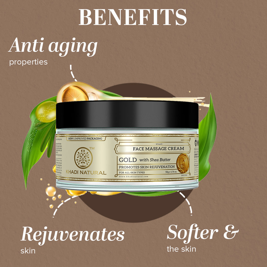 Khadi Natural Face Gold Massage Cream - 50gm