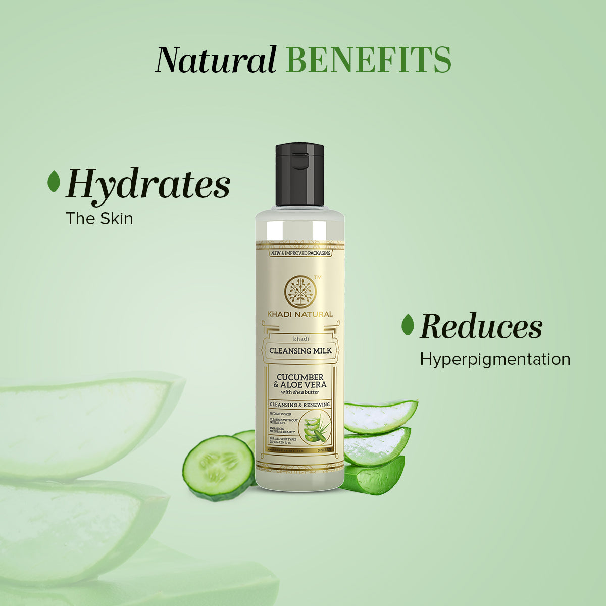 Khadi Natural Cucumber & Aloevera Cleansing Milk - 210ml