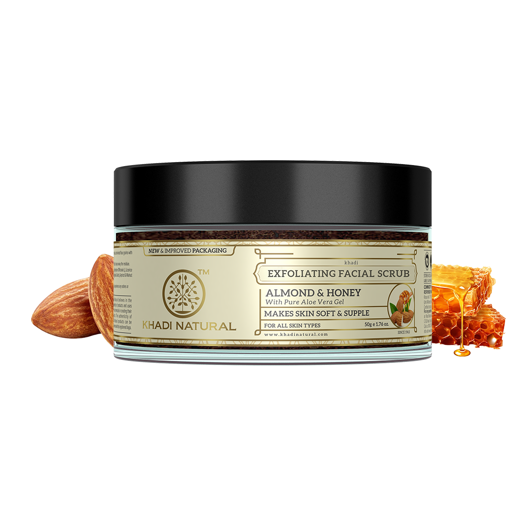 Khadi Natural Almond & Honey Facial Massage Gel with Scrub - 50gm
