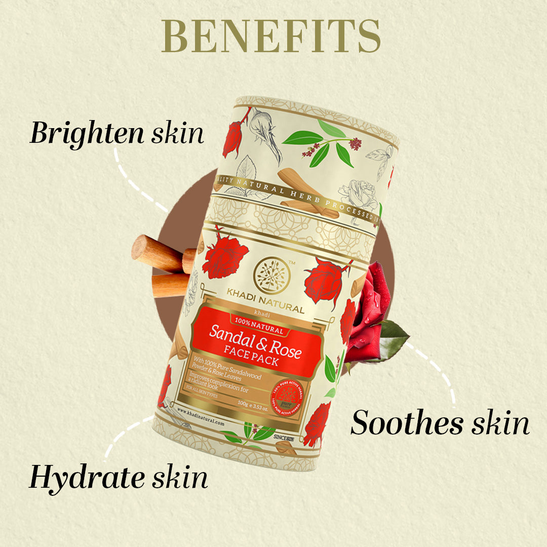 Khadi Natural Sandalwood & Rose Face Pack - 100gm