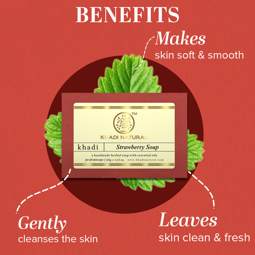 Khadi Natural Strawberry Soap Combo Pack Of 3 – 125gm Each