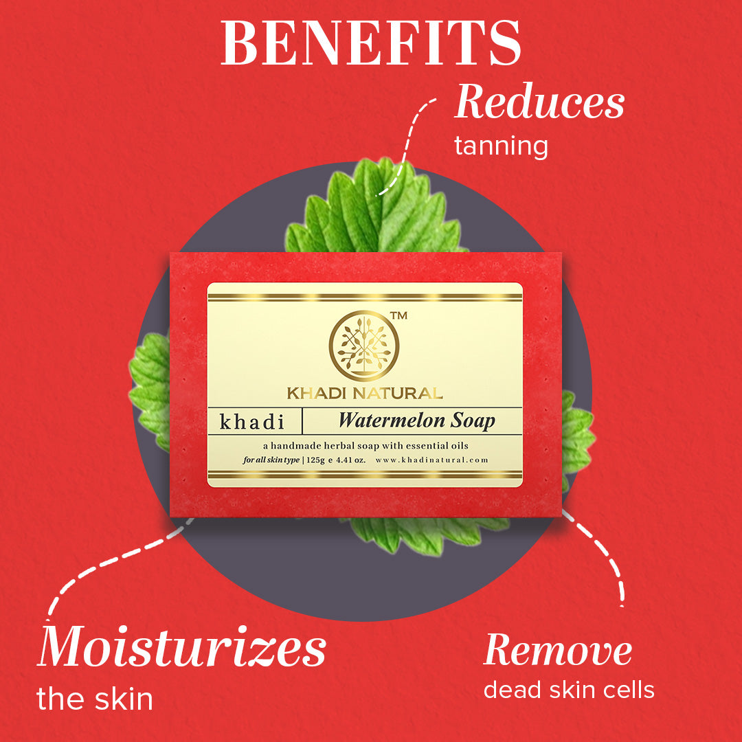 Khadi Natural Herbal Watermelon Soap 125 g (Pack of 3)