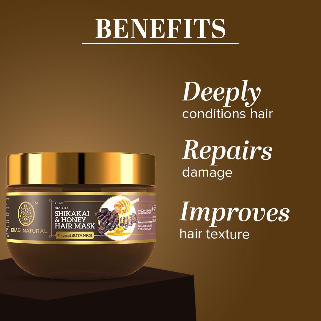 Khadi Natural Shikakai & Honey Hair Mask - Powered Botanics - 200gm