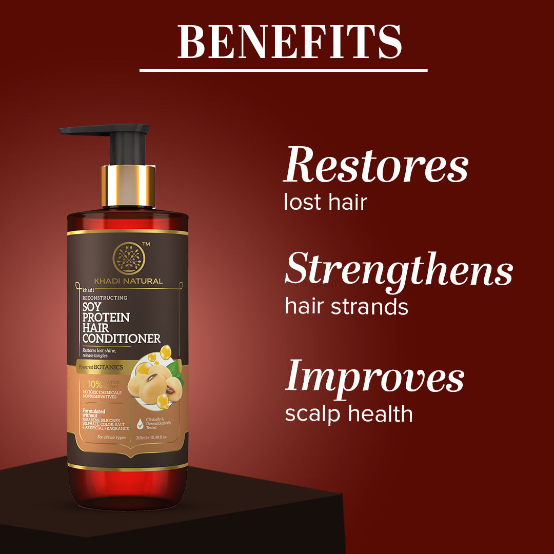 Khadi Natural Soy Protein Hair Conditioner - Powered Botanics - 310ml