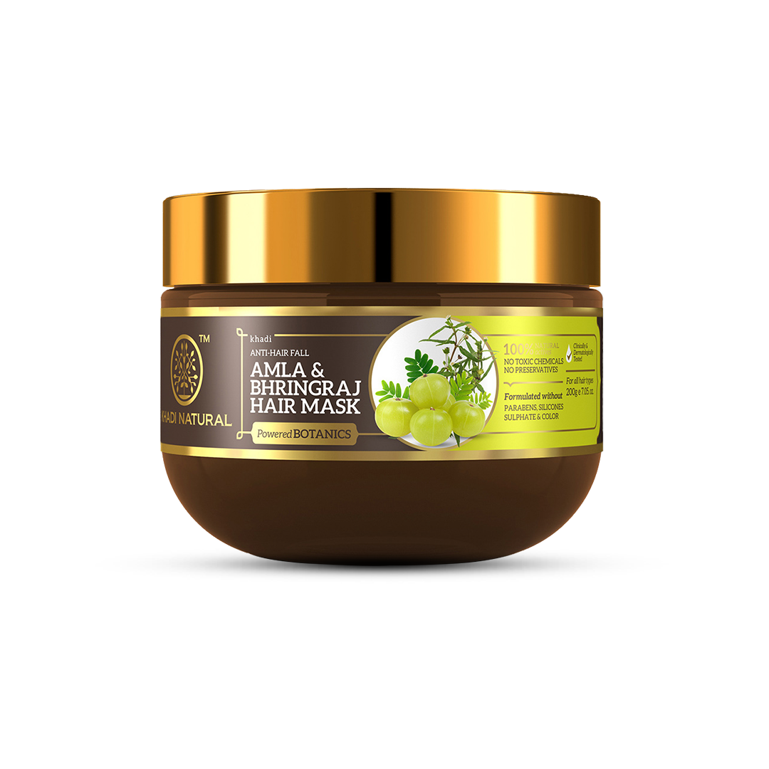 Khadi Natural Amla & Bhringraj Hair Mask - SLS, Parabens & Color Free - 200gm
