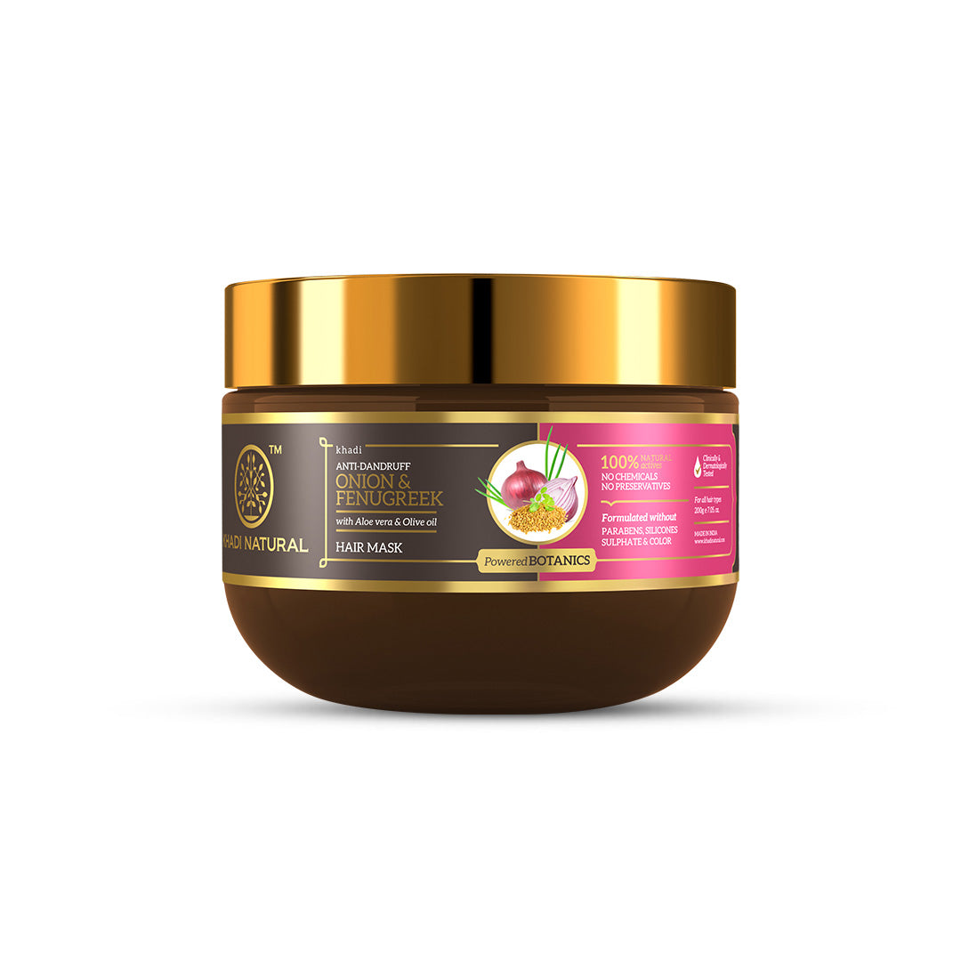 Khadi Natural Onion & Fenugreek Hair Mask – SLS, Paraben & Color Free - 200gm
