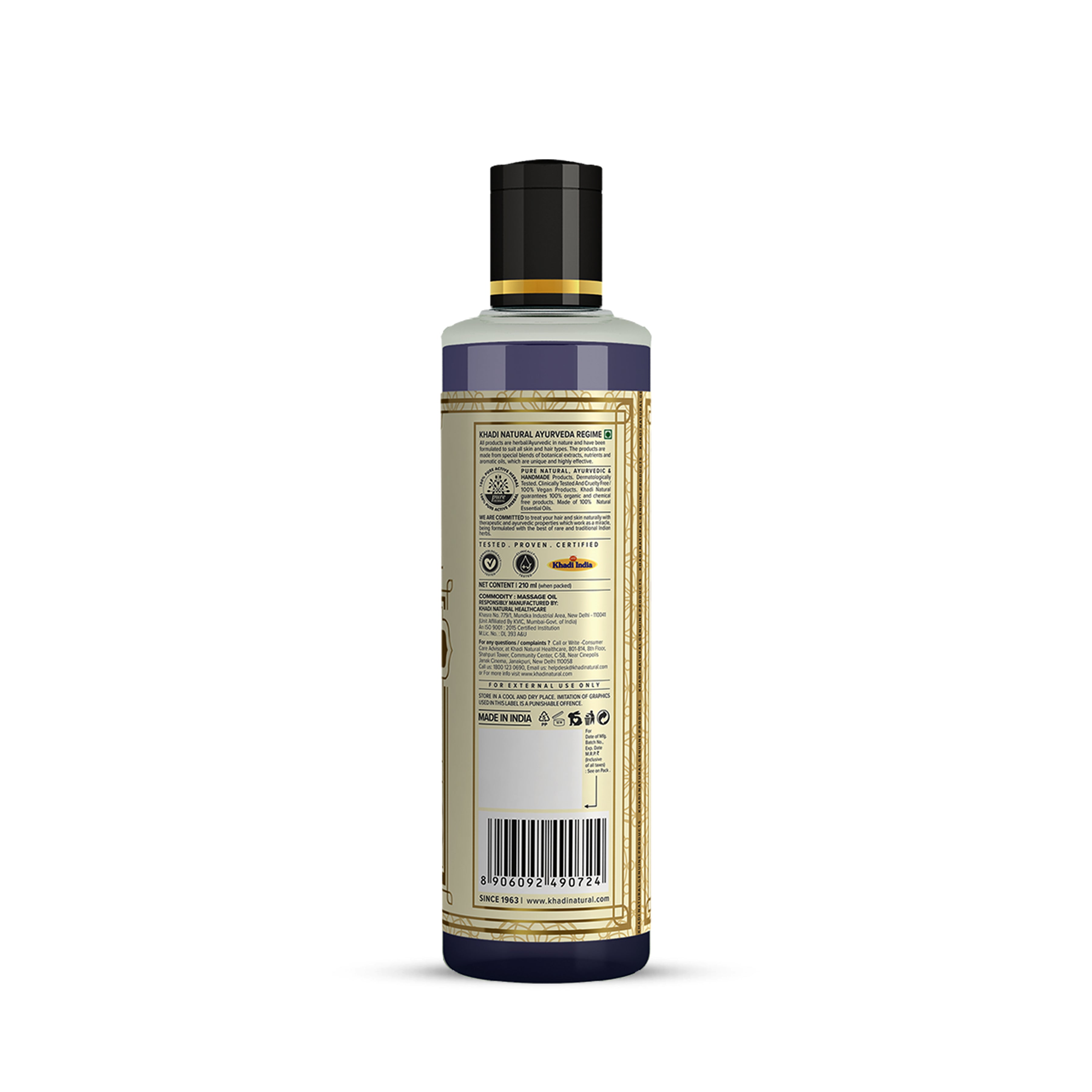 Khadi Natural Lavender & Ylang Ylang Massage Oil Paraben Mineral Oil Free - 210ml