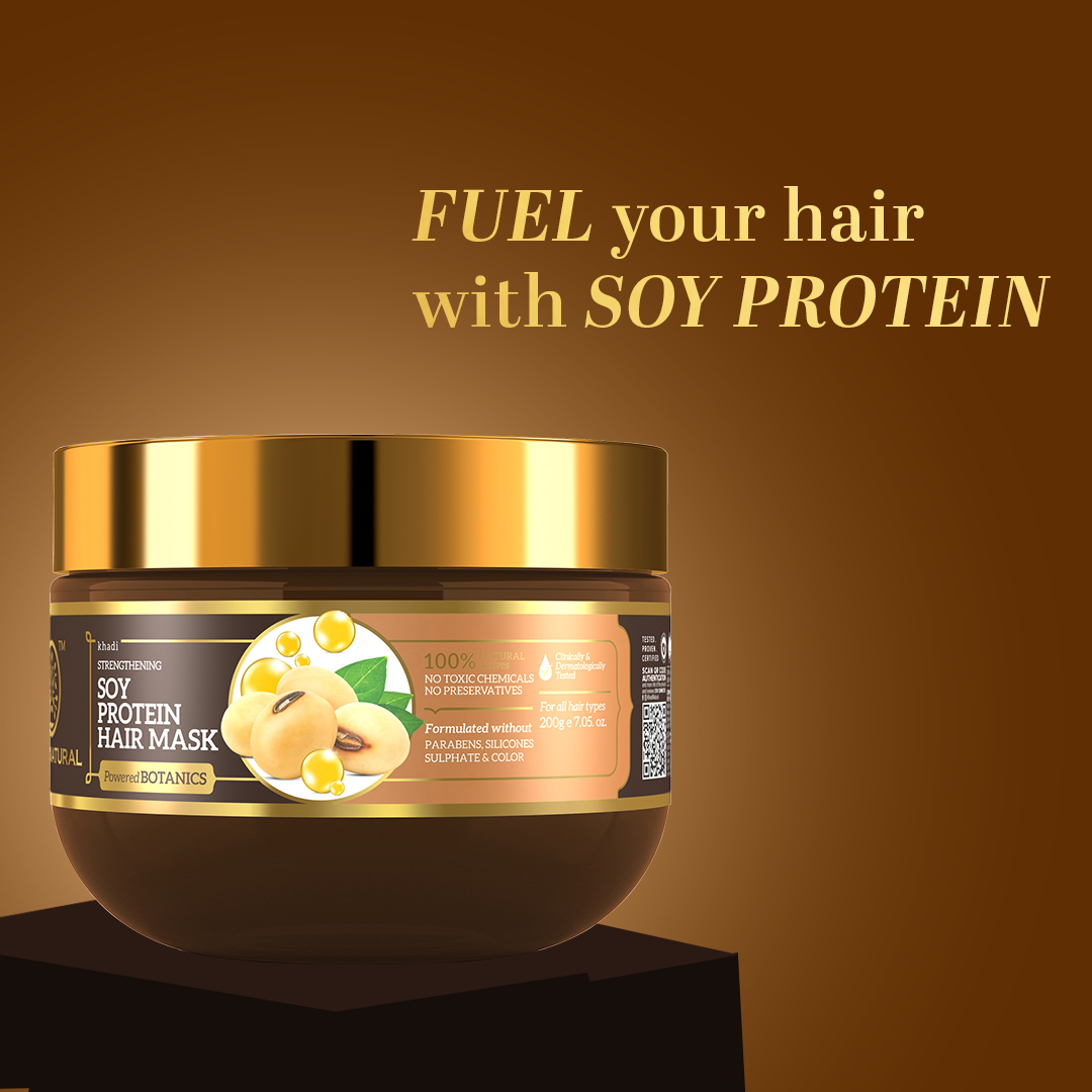 Khadi Natural Soy Protein Hair Mask - Powered Botanics - 200gm