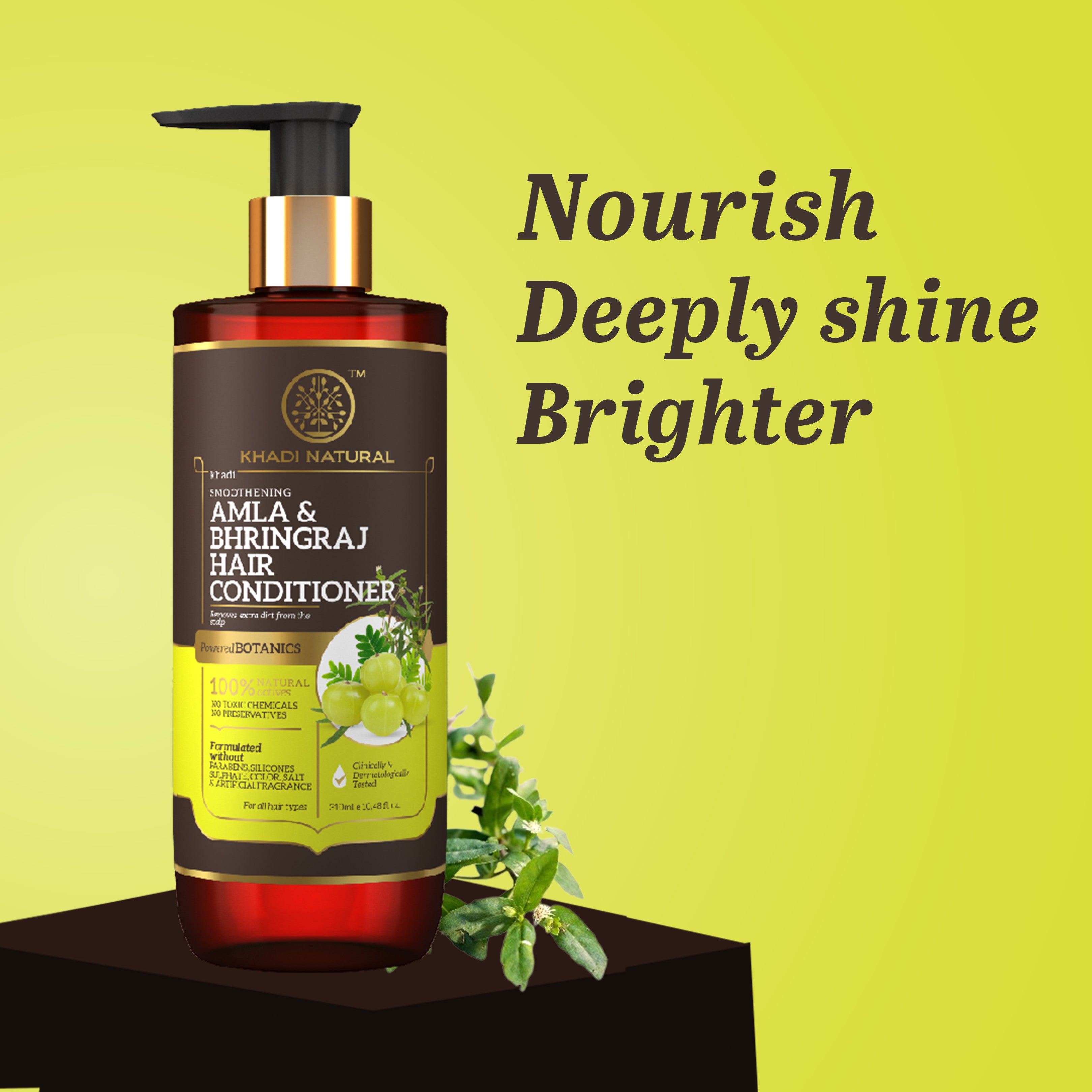 Khadi Natural Amla & Bhringraj Hair Conditioner - Paraben, Silicones, Sulphate, Color, Salt & Artificial Fragrance Free - 310ml