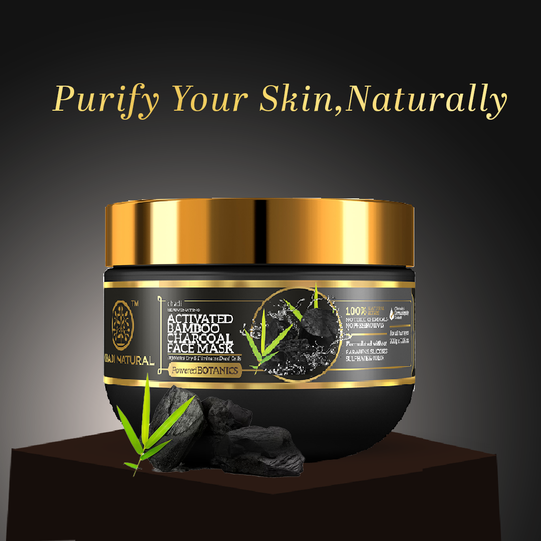 Khadi Natural Activated Bamboo Charcoal Face Mask - 200gm