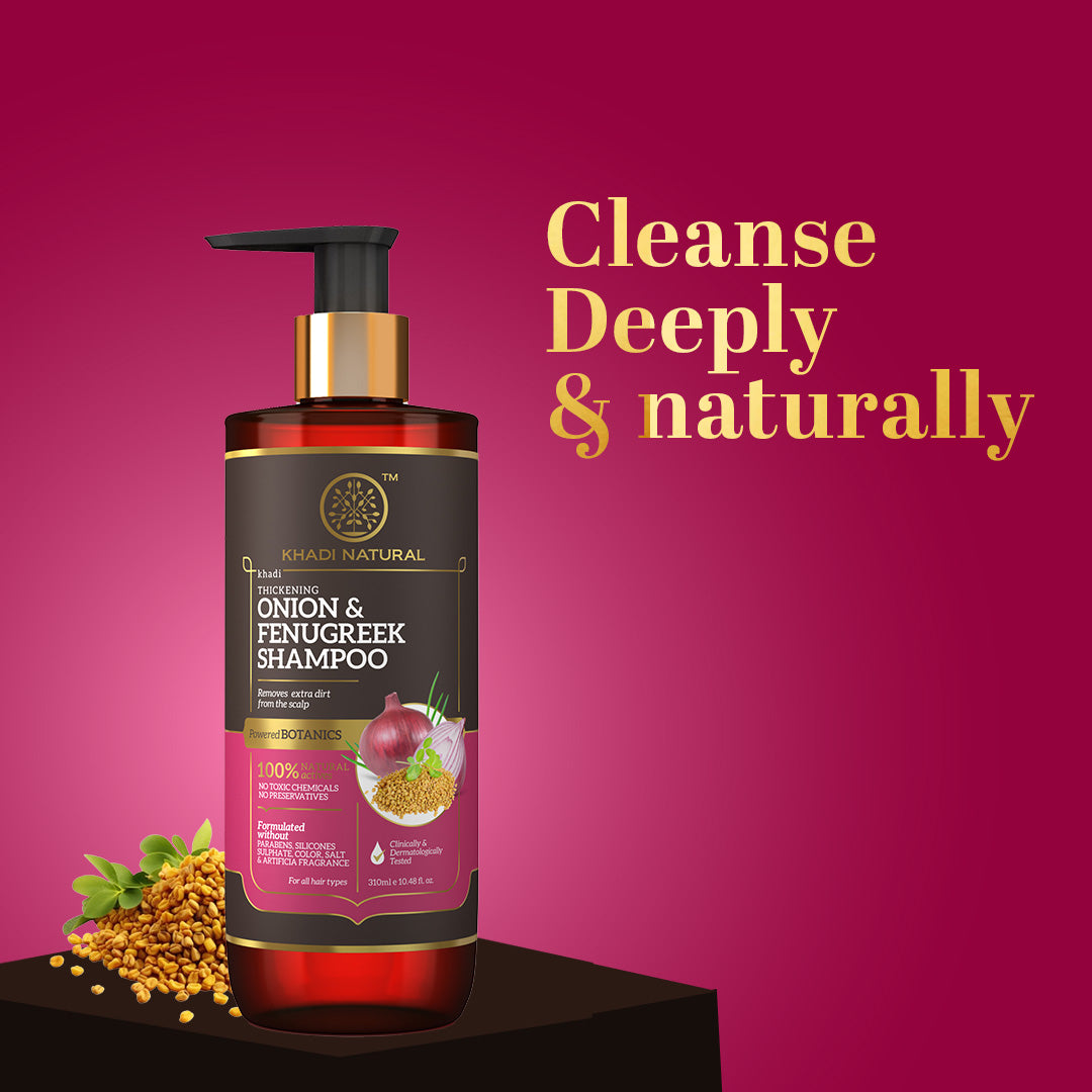 Khadi Natural Onion & Fenugreek Hair Cleanser- Paraben Free - 310ml