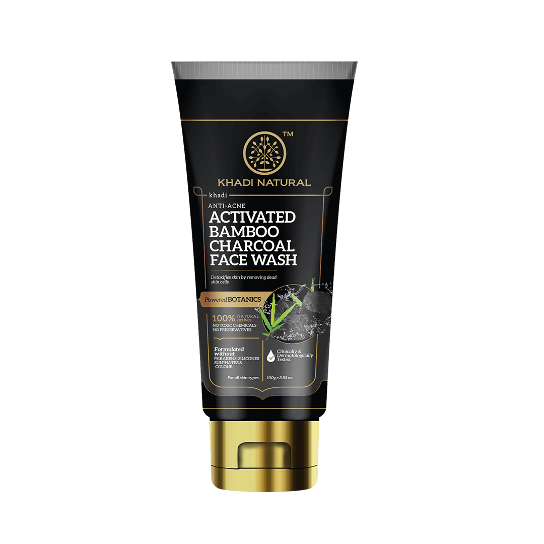 Khadi Natural Activated Bamboo Charcoal Face Wash - 100gm