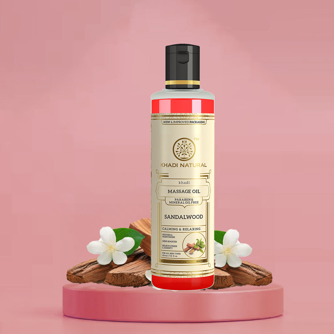 Khadi Natural Sandalwood Massage Oil - Without Mineral Oil - 210ml Sale