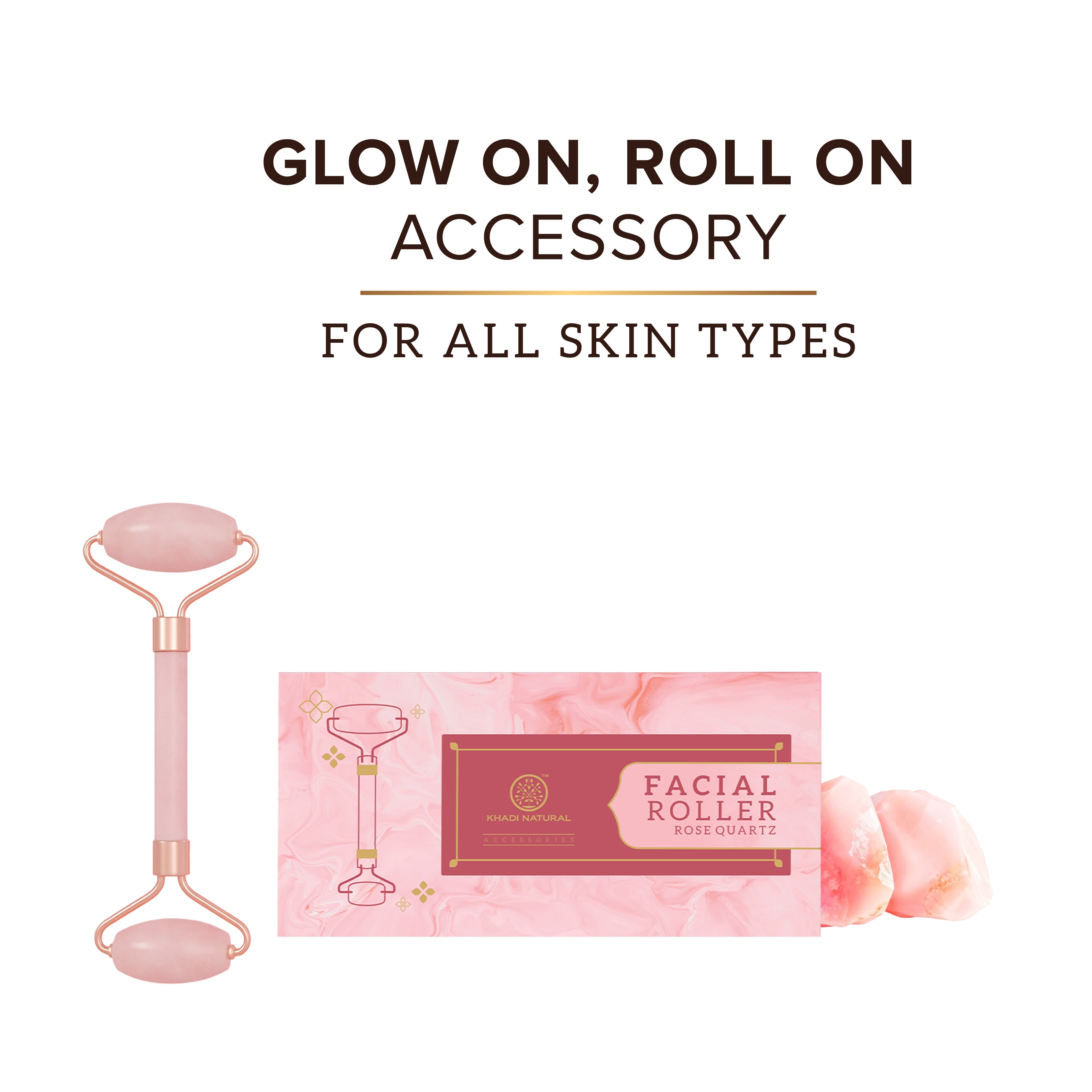 Khadi Natural Rose Quartz Facial Roller