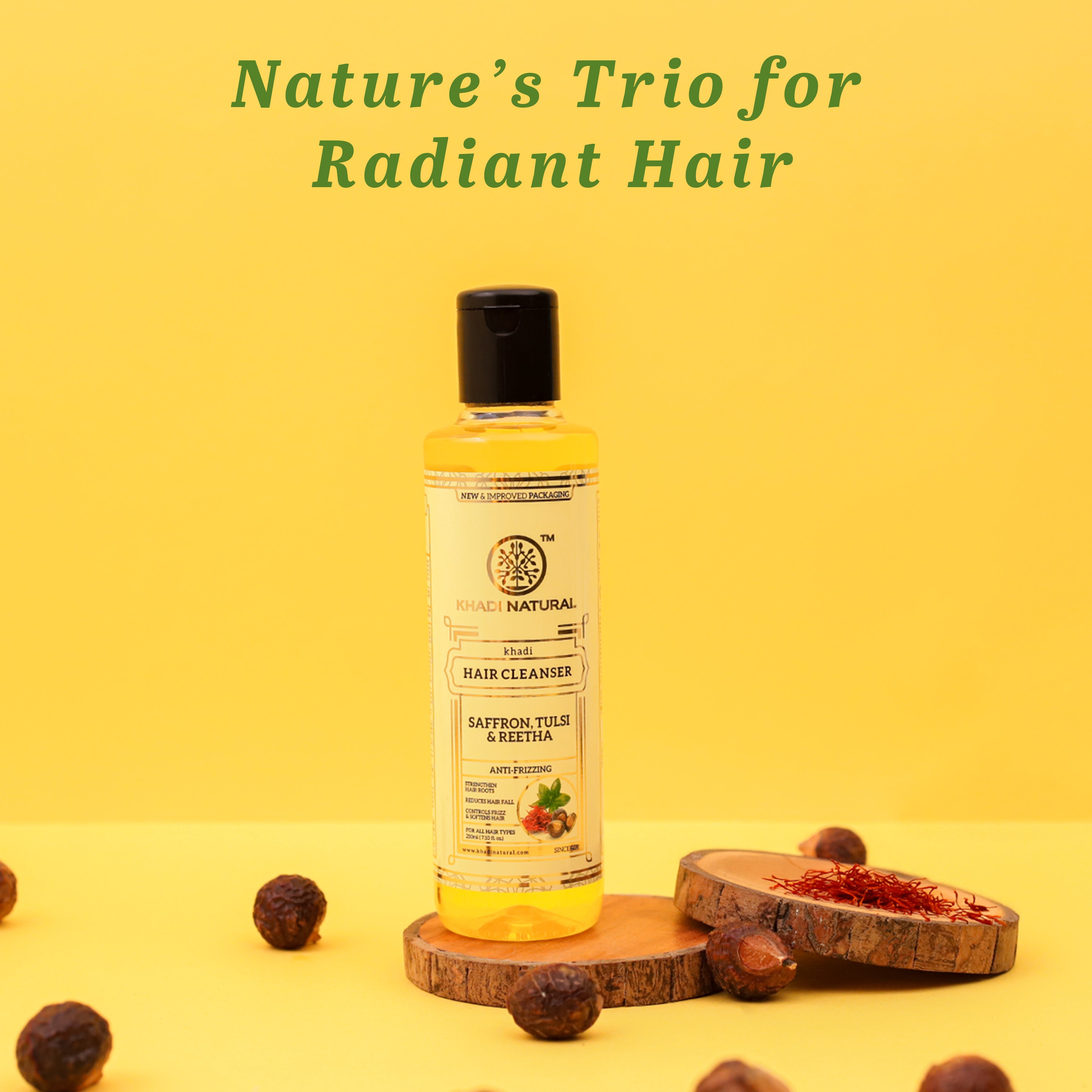 Khadi Natural Saffron Tulsi & Reetha Hair Cleanser - 210ml