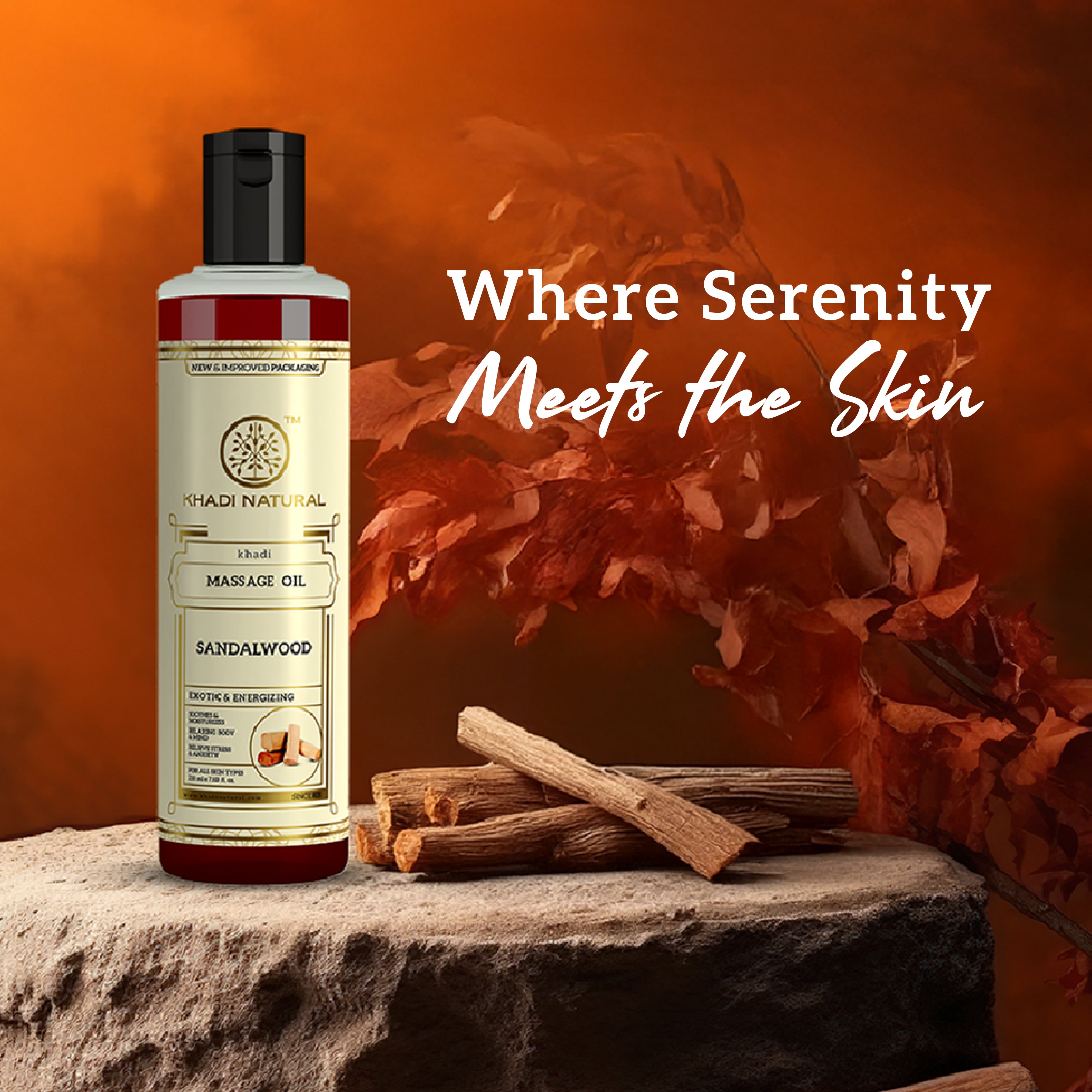Khadi Natural Sandalwood Massage Oil - 210ml