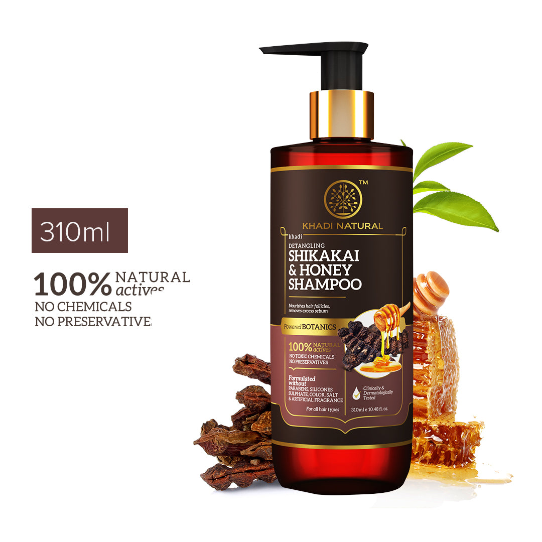Khadi Natural Shikakai & Honey Shampoo - Powered Botanics - 310ml