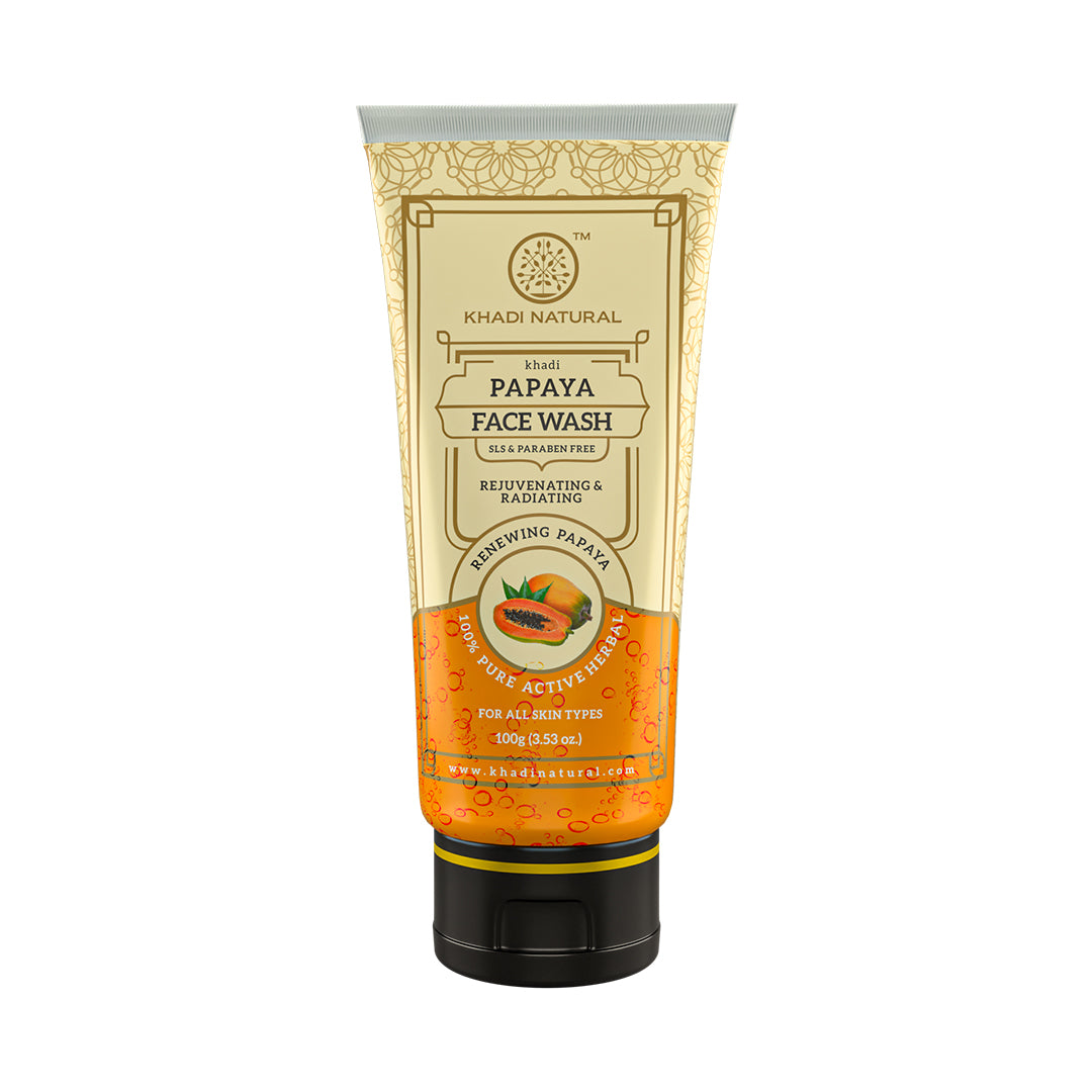 Khadi Natural Papaya Face Wash SLS & Paraben Free - 100gm