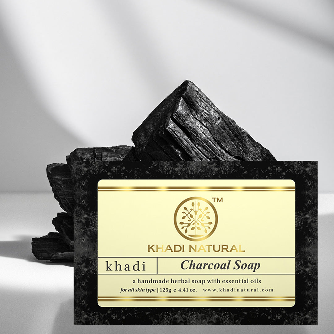 Khadi Natural Herbal Charcoal Soap Combo Pack Of 3 – 125gm Each