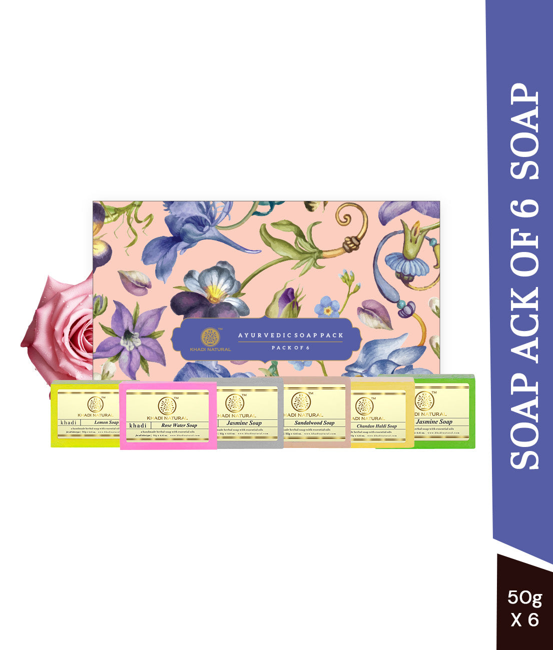 Khadi Natural Ayurvedic Soap Kit Combo Pack Of 6 – 50gm Each