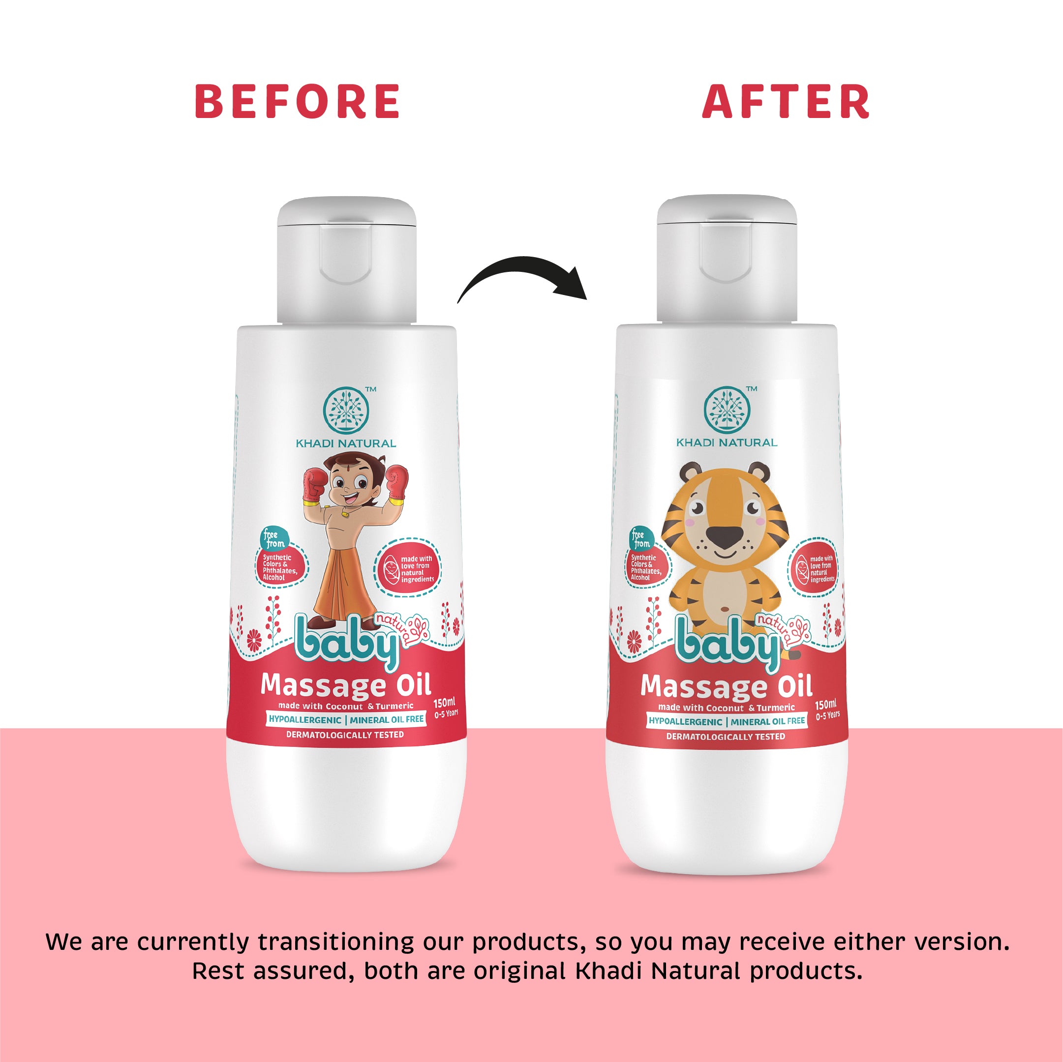 Khadi Natural Baby Massage Oil with Coconut and Turmeric for Nourishing Skin - 150ml
