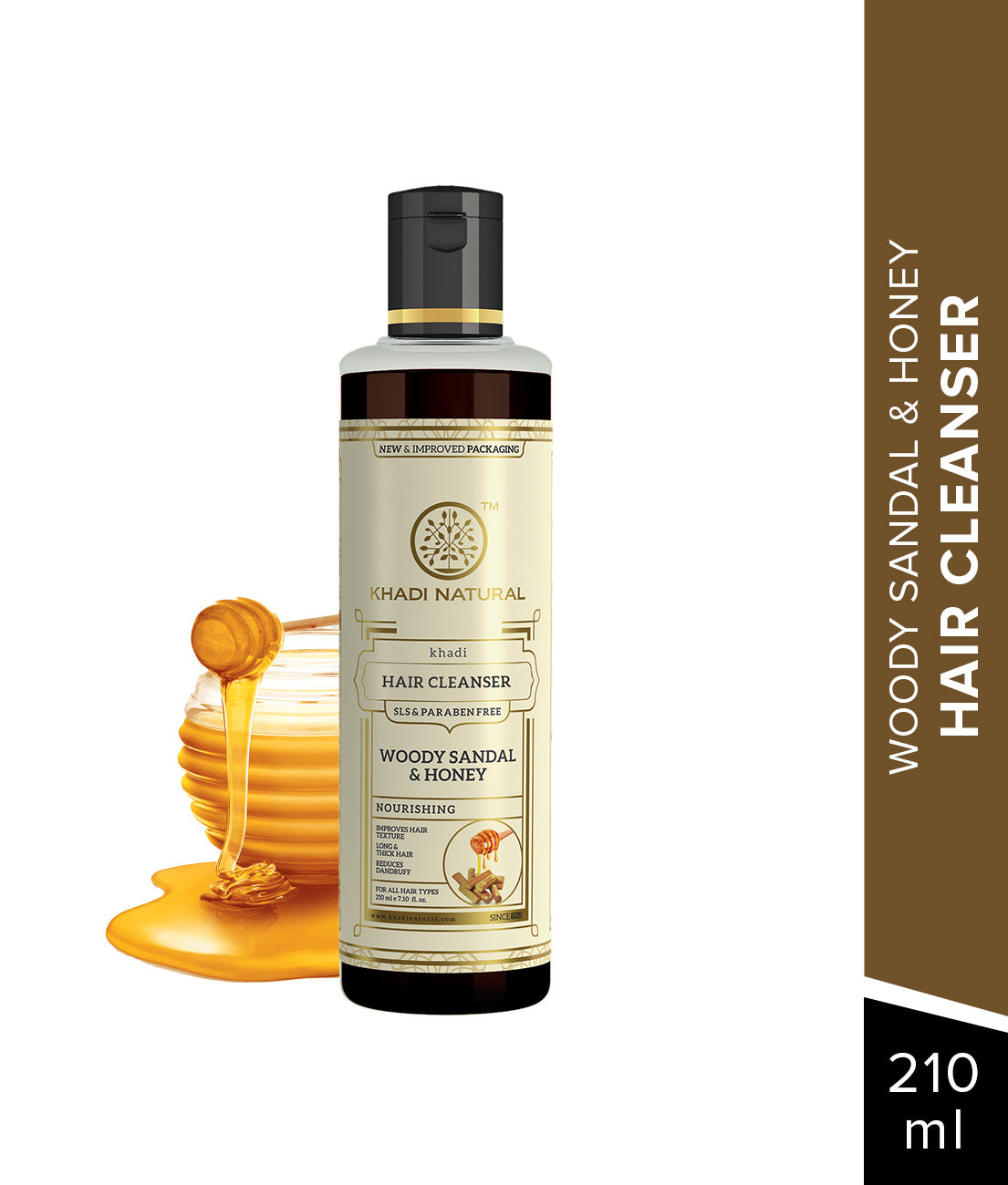 Khadi Natural Woody Sandal & Honey Hair Cleanser SLS & Paraben Free - 210ml Sale