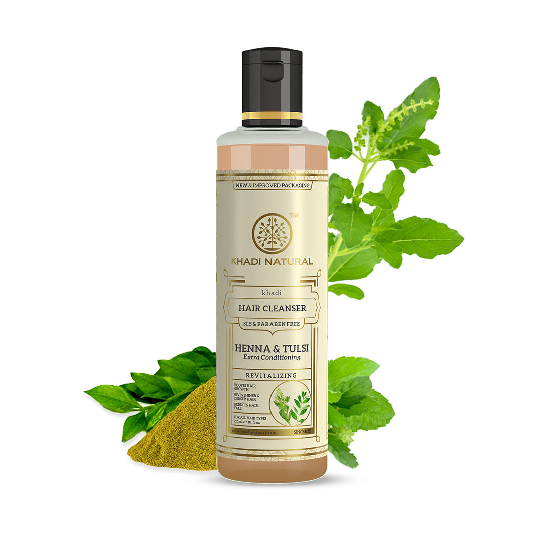 Khadi Natural Heena & Tulsi Extra Hair Conditioning Cleanser SLS & Paraben Free - 210ml Sale