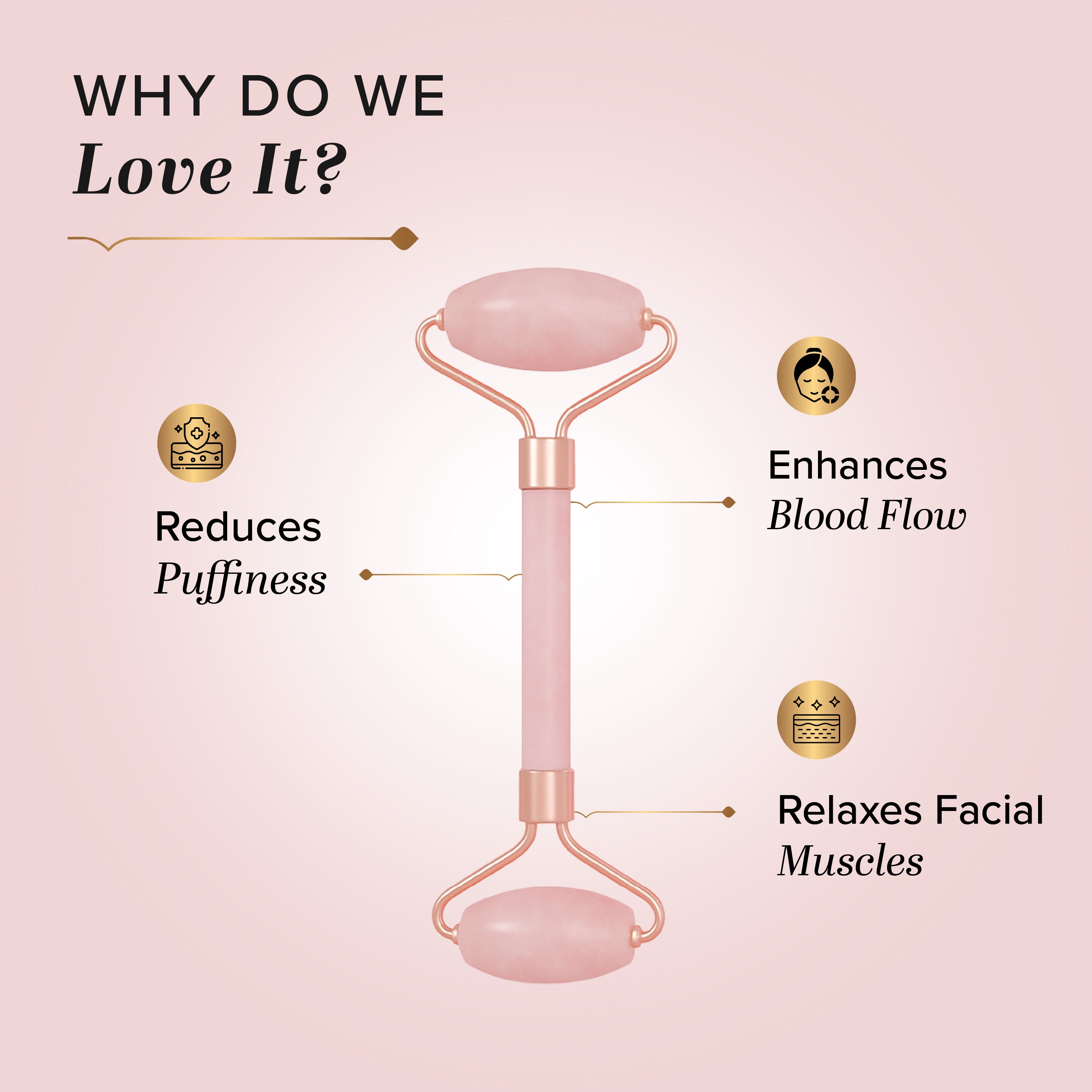 Khadi Natural Rose Quartz Facial Roller