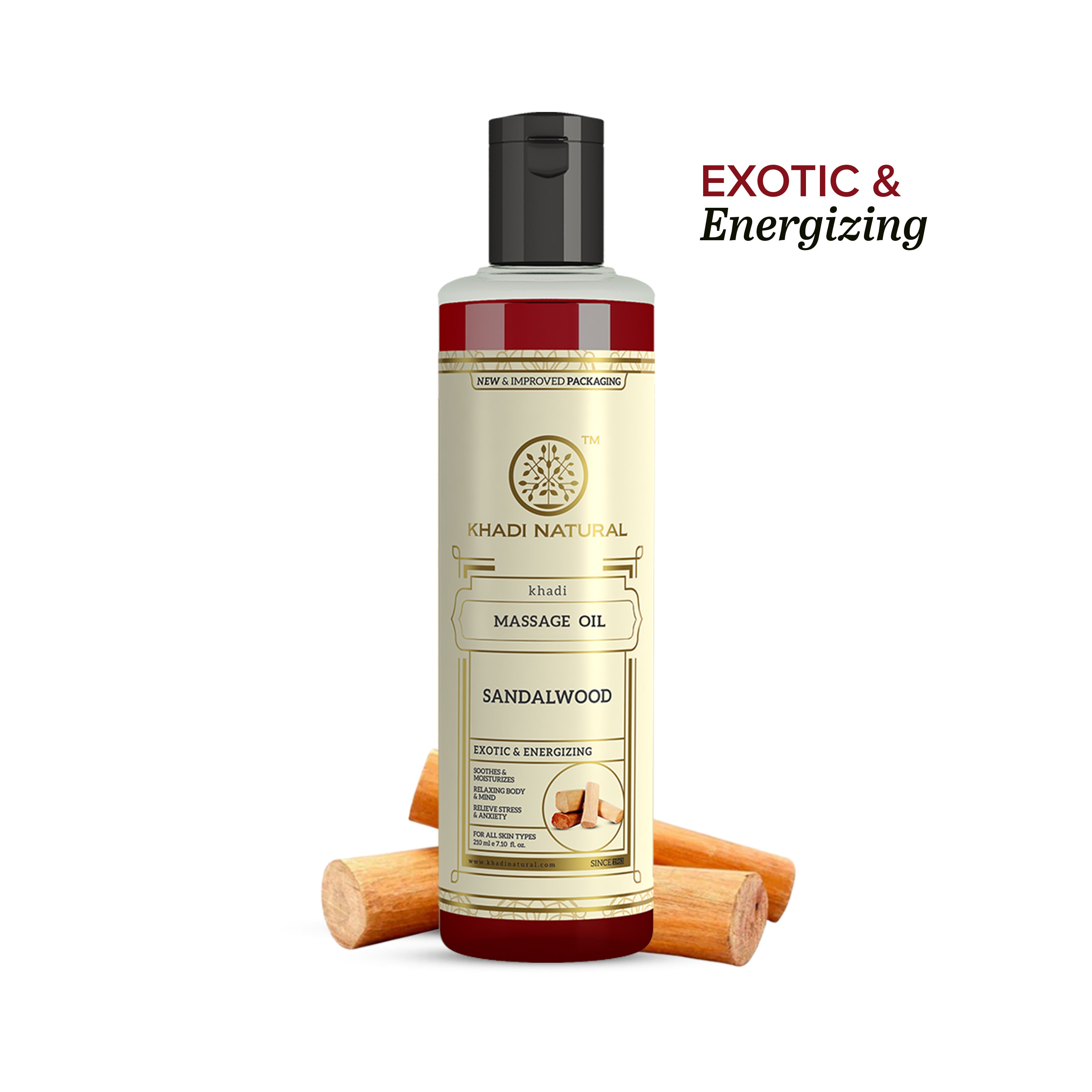 Khadi Natural Sandalwood Massage Oil - 210ml