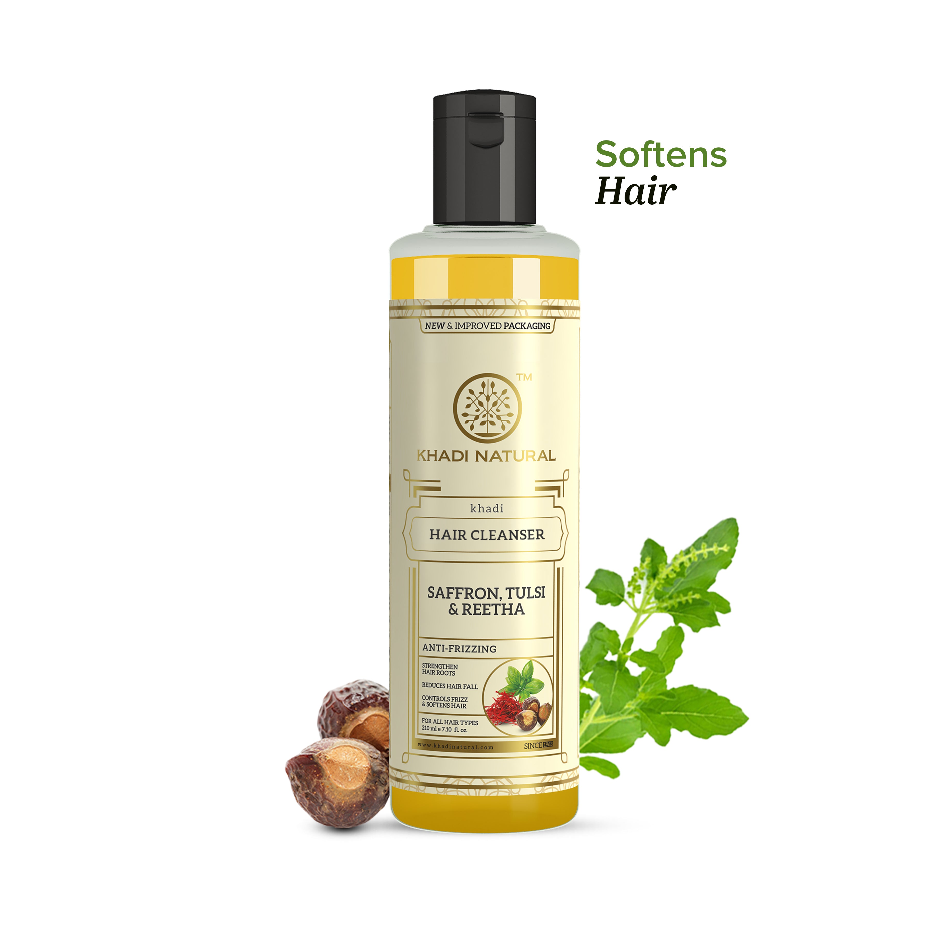 Khadi Natural Saffron Tulsi & Reetha Hair Cleanser - 210ml