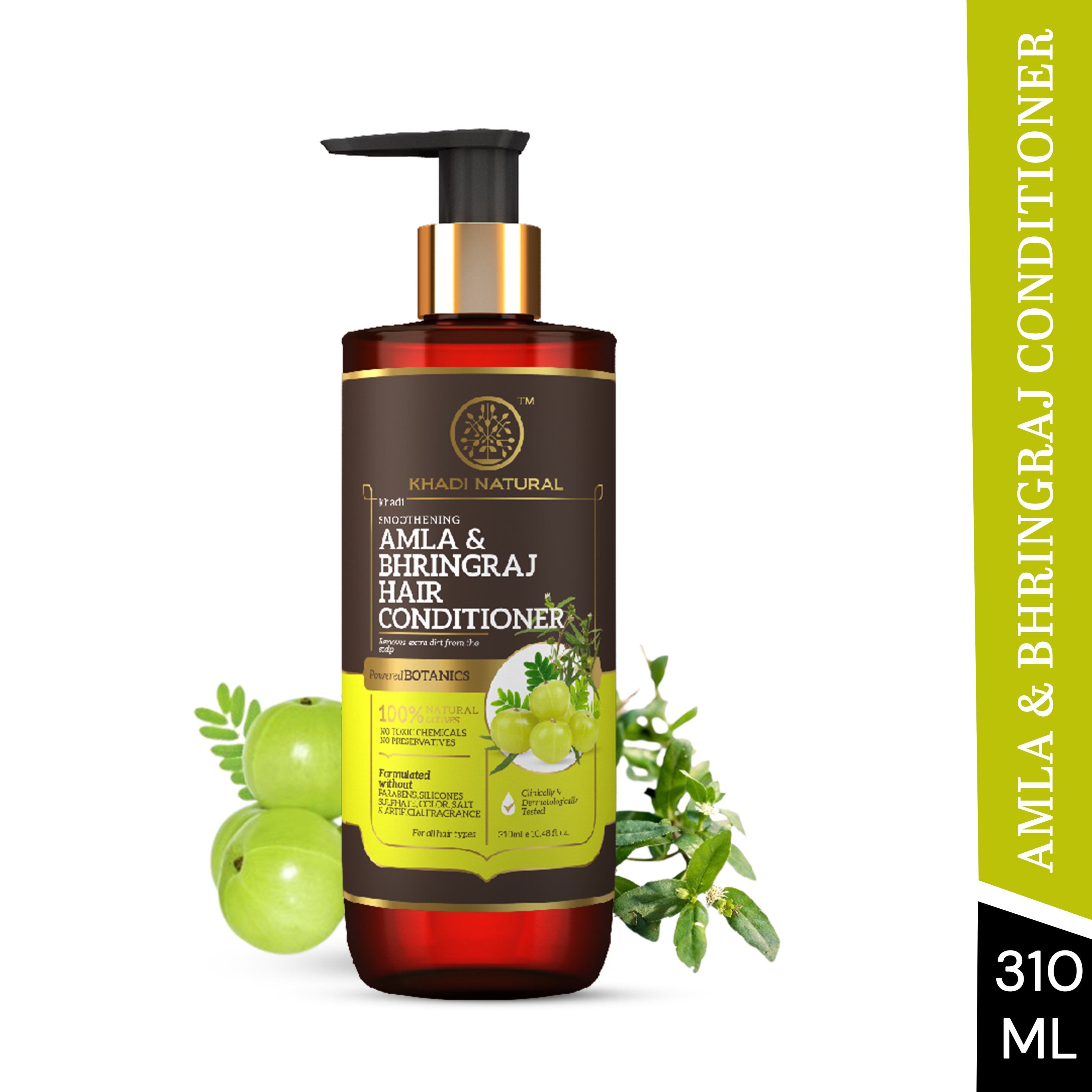Khadi Natural Amla & Bhringraj Hair Conditioner - Paraben, Silicones, Sulphate, Color, Salt & Artificial Fragrance Free - 310ml