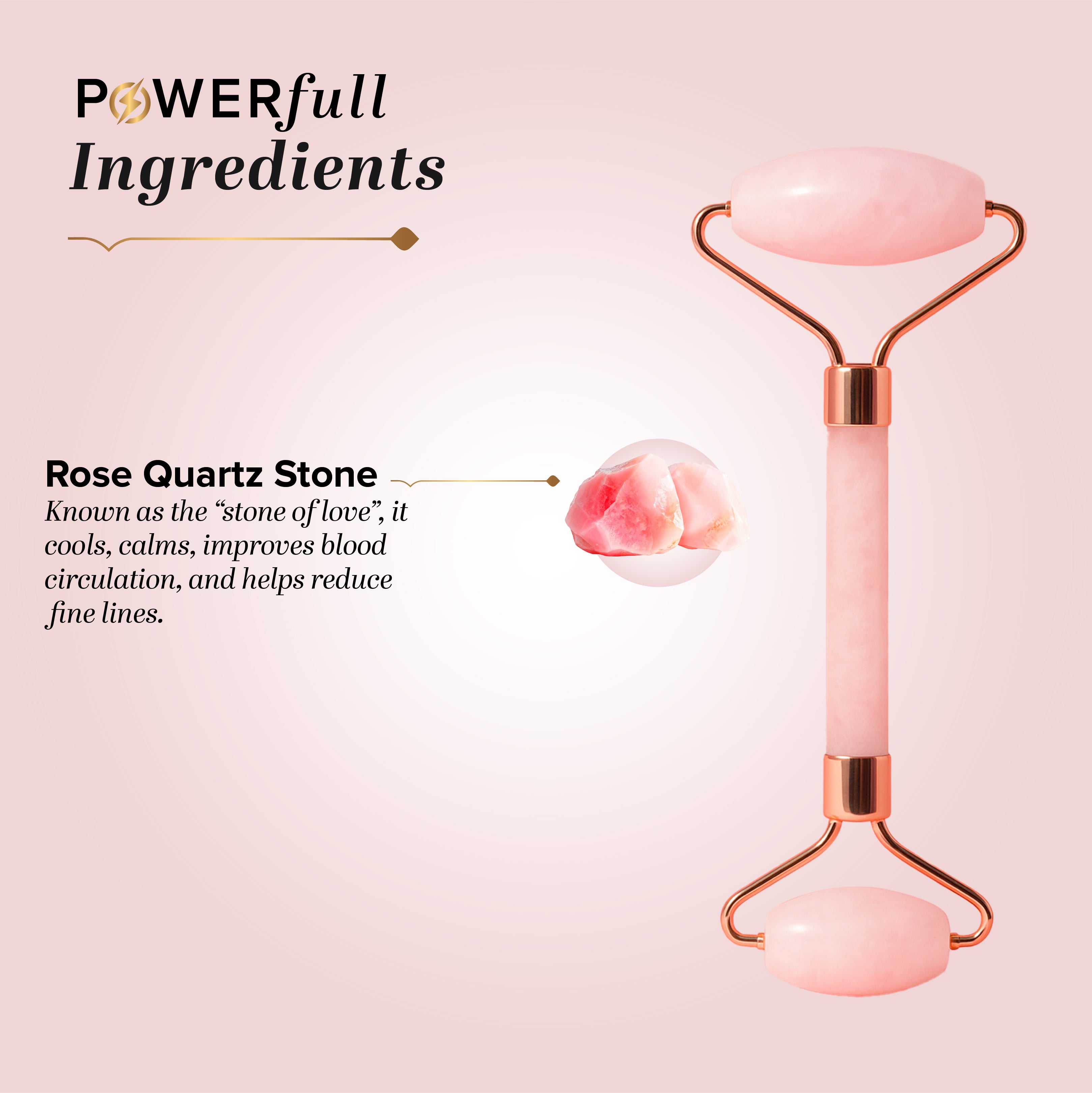 Khadi Natural Rose Quartz Facial Roller