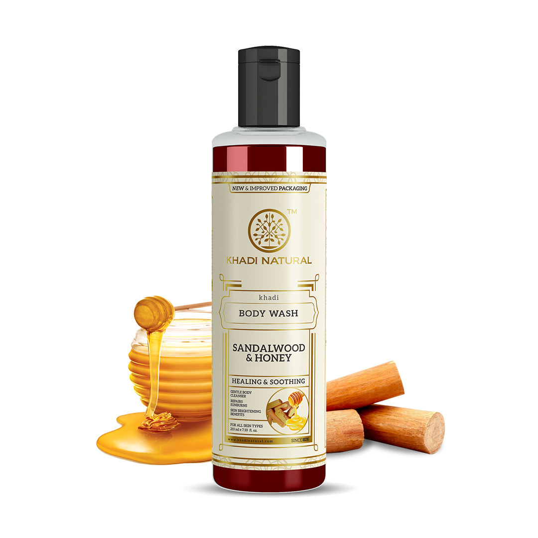 Khadi Natural Sandalwood & Honey Body Wash - 210ml