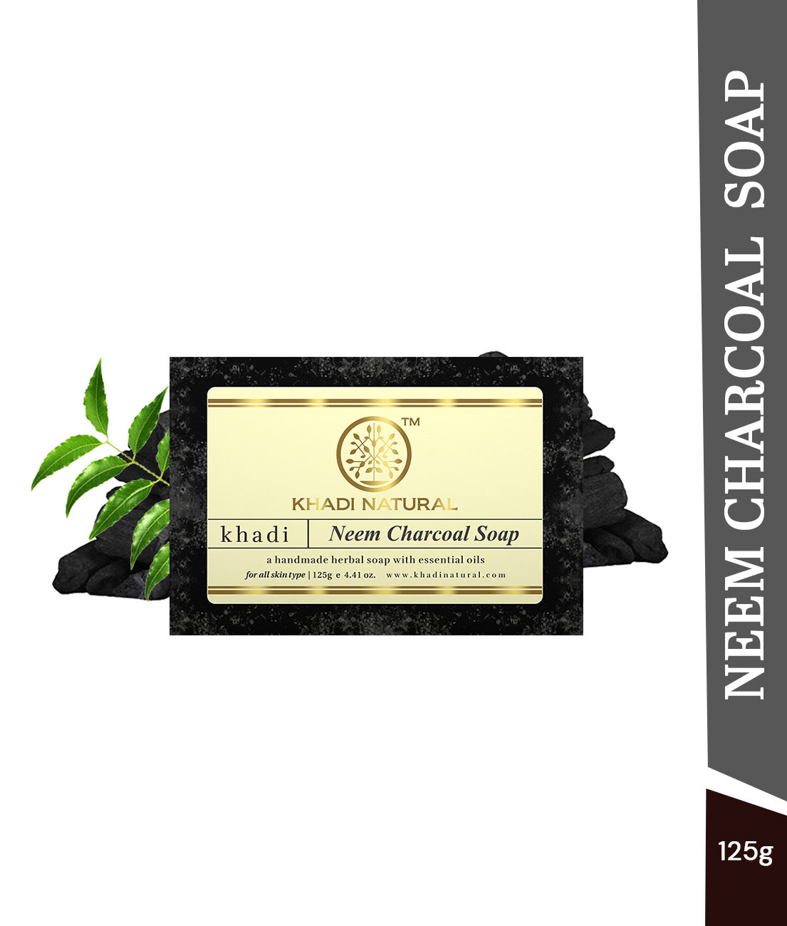 Khadi Natural Neem Charcoal Soap - 125gm