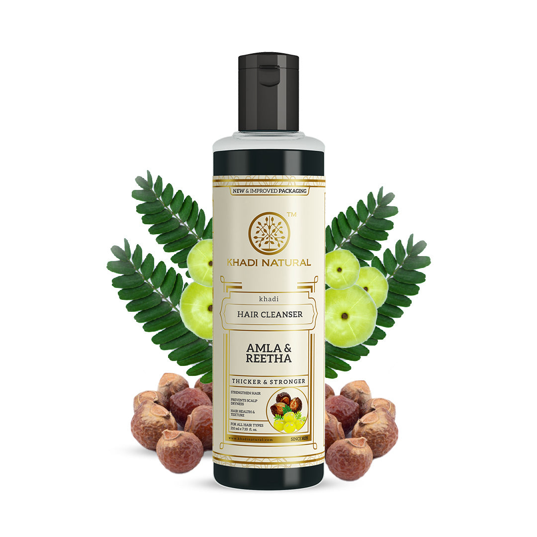 Khadi Natural Amla & Reetha Hair Cleanser Combo - Pack of 2 - 210ml Each