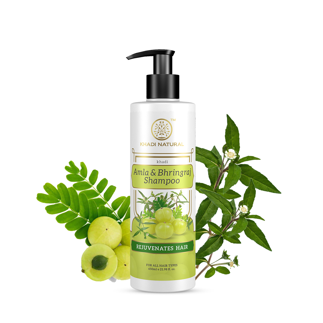 Khadi Natural Amla & Bhringraj Hair Shampoo For Control Dandruff & Hair Fall - 650ml