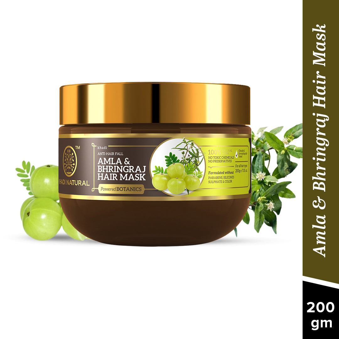 Khadi Natural Amla & Bhringraj Hair Mask - SLS, Parabens & Color Free - 200gm