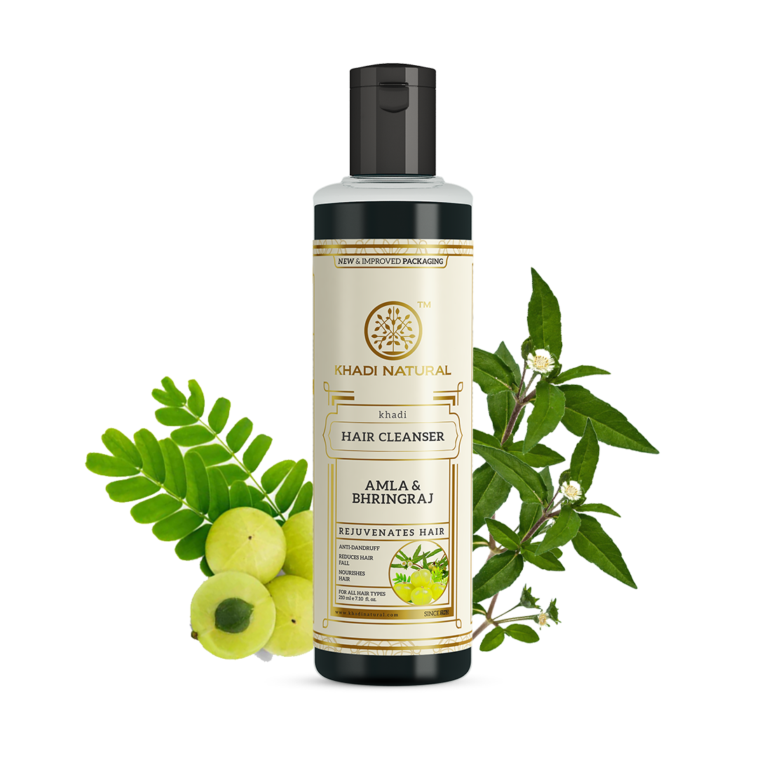 Khadi Natural Amla & Bhringraj Hair Cleanser Combo Pack of 2 - 210ml Each