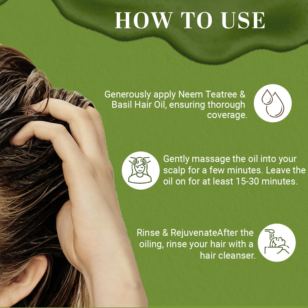 Khadi Natural Neem Teatree & Basil Hair Oil Paraben Mineral Oil Free - 210ml