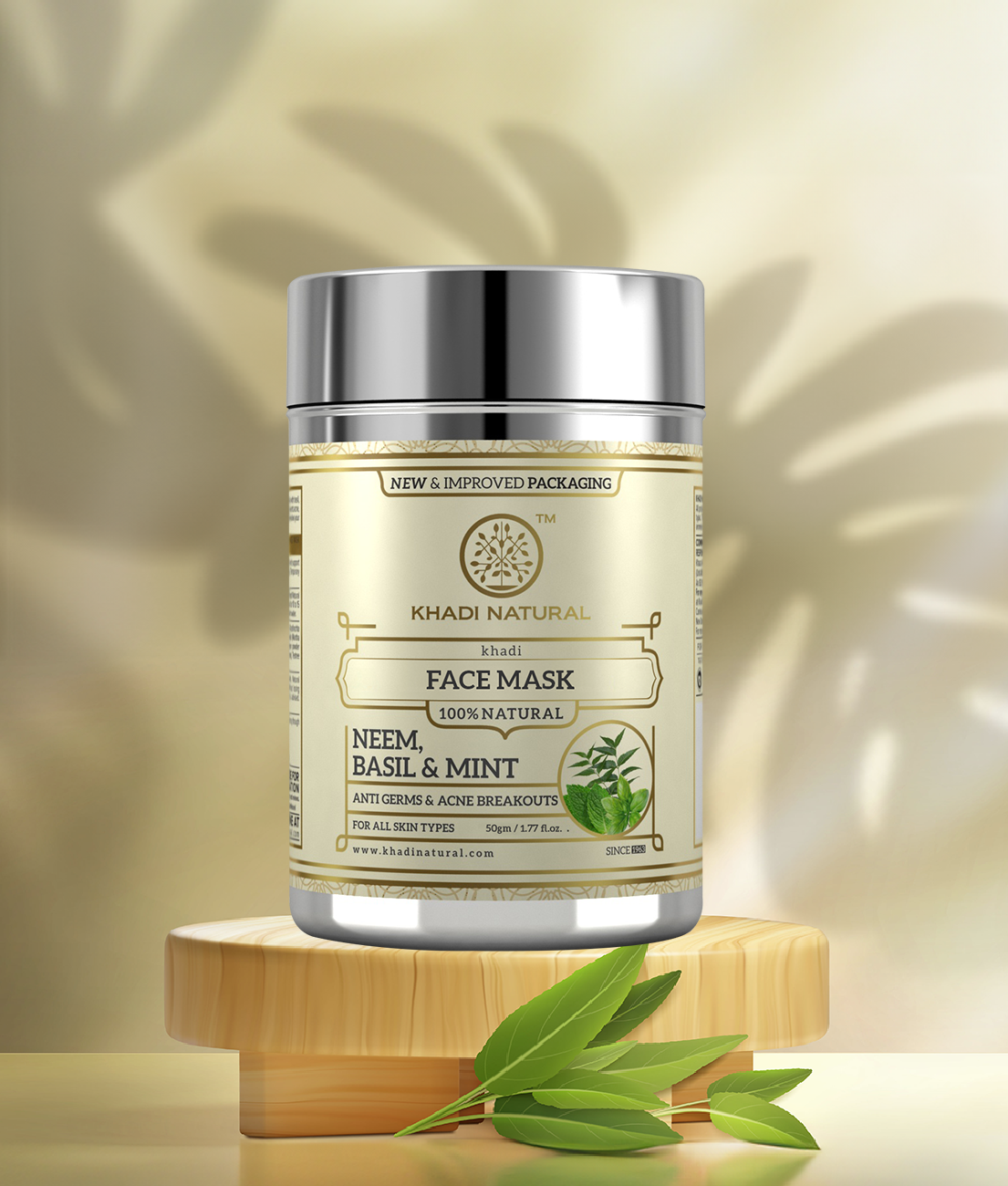 Khadi Natural Neem Basil & Mint Anti Acne Face Pack - 50gm